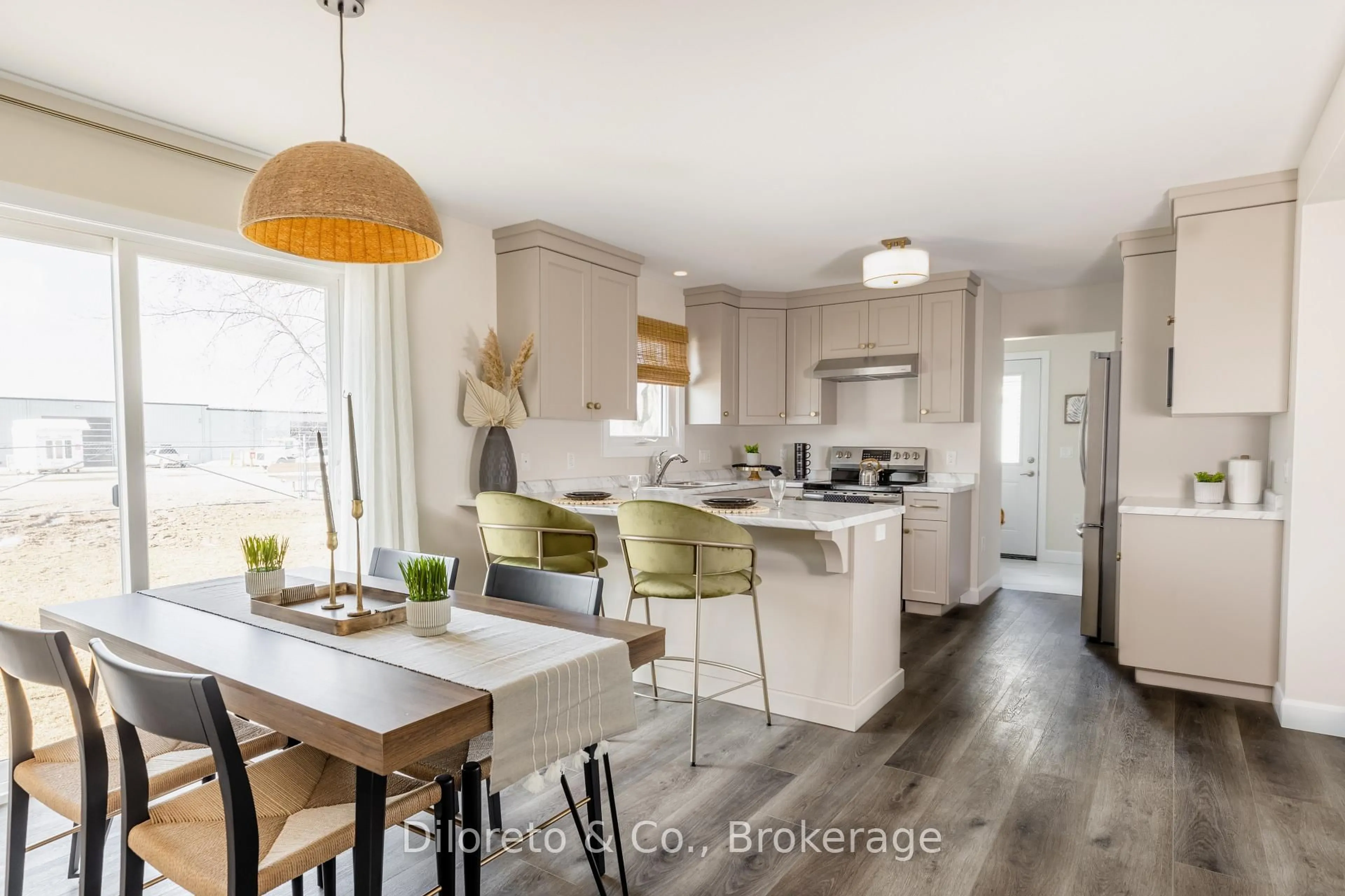 Open concept kitchen, wood/laminate floor for 7307 Sideroad 5 #A, Wellington North Ontario N0G 2E0