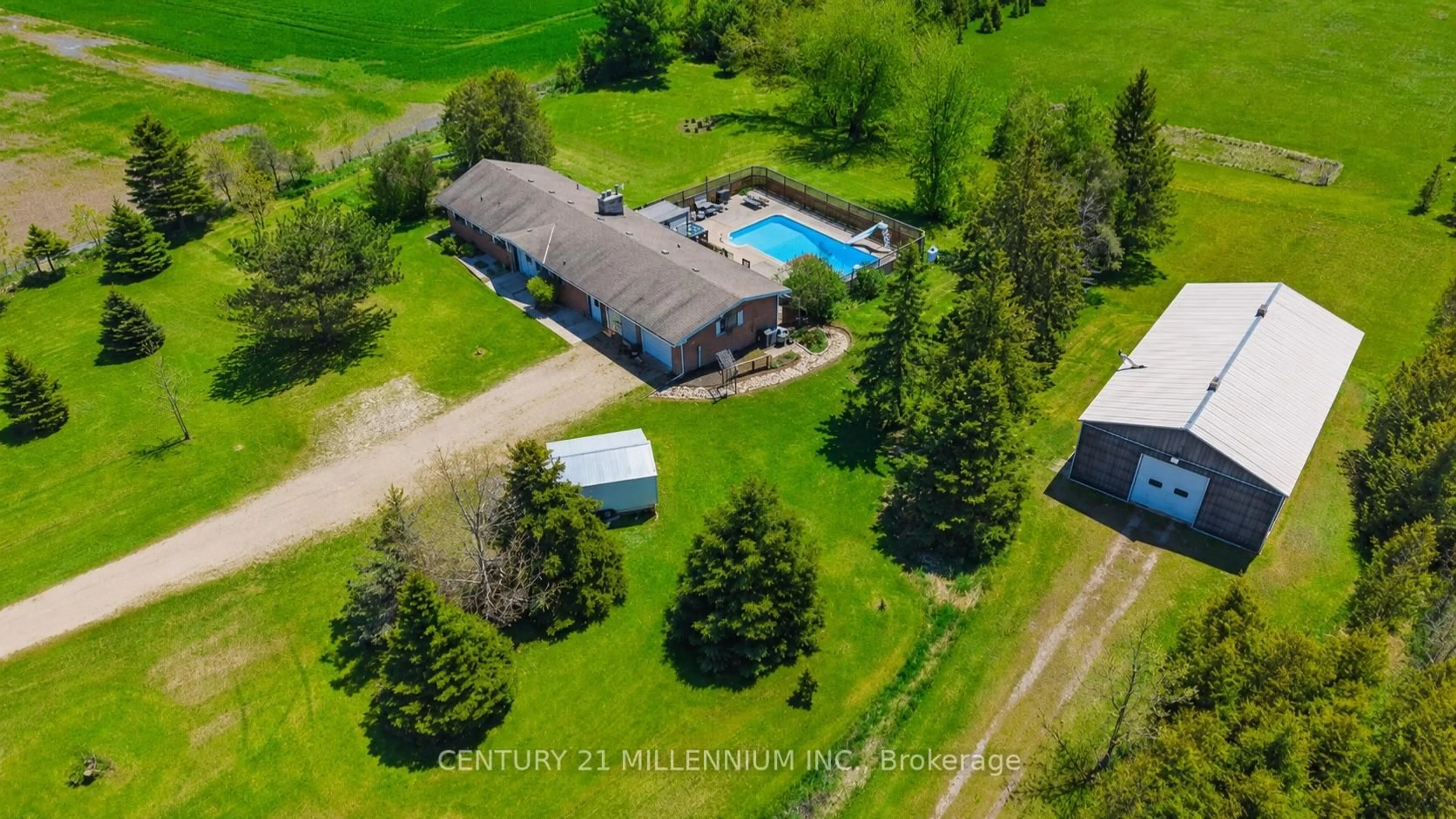 A pic from outside/outdoor area/front of a property/back of a property/a pic from drone, unknown for 423344 25th Sdrd, Amaranth Ontario L9V 1M3