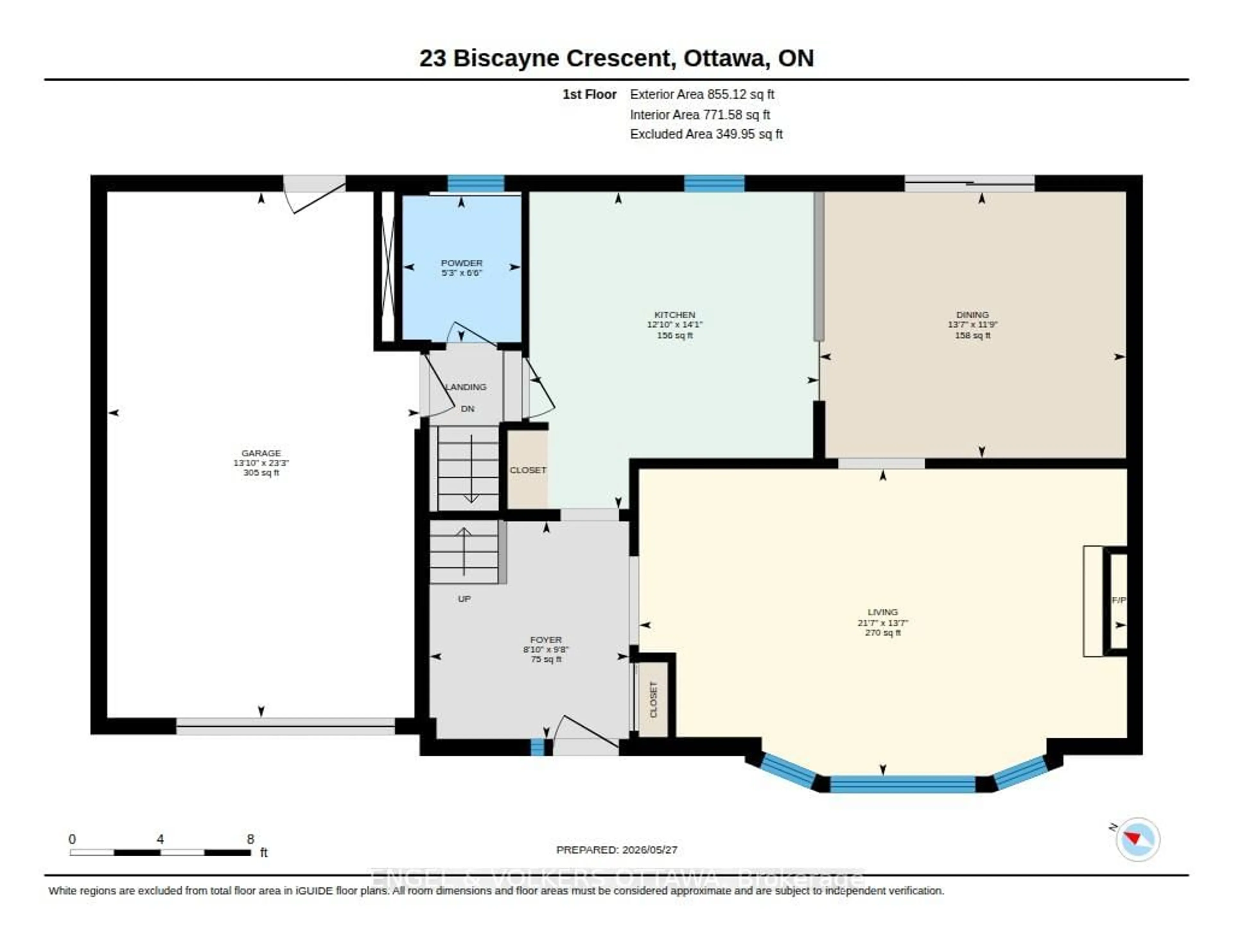 Floor plan for 23 Biscayne Cres, Ottawa Ontario K2E 5R9