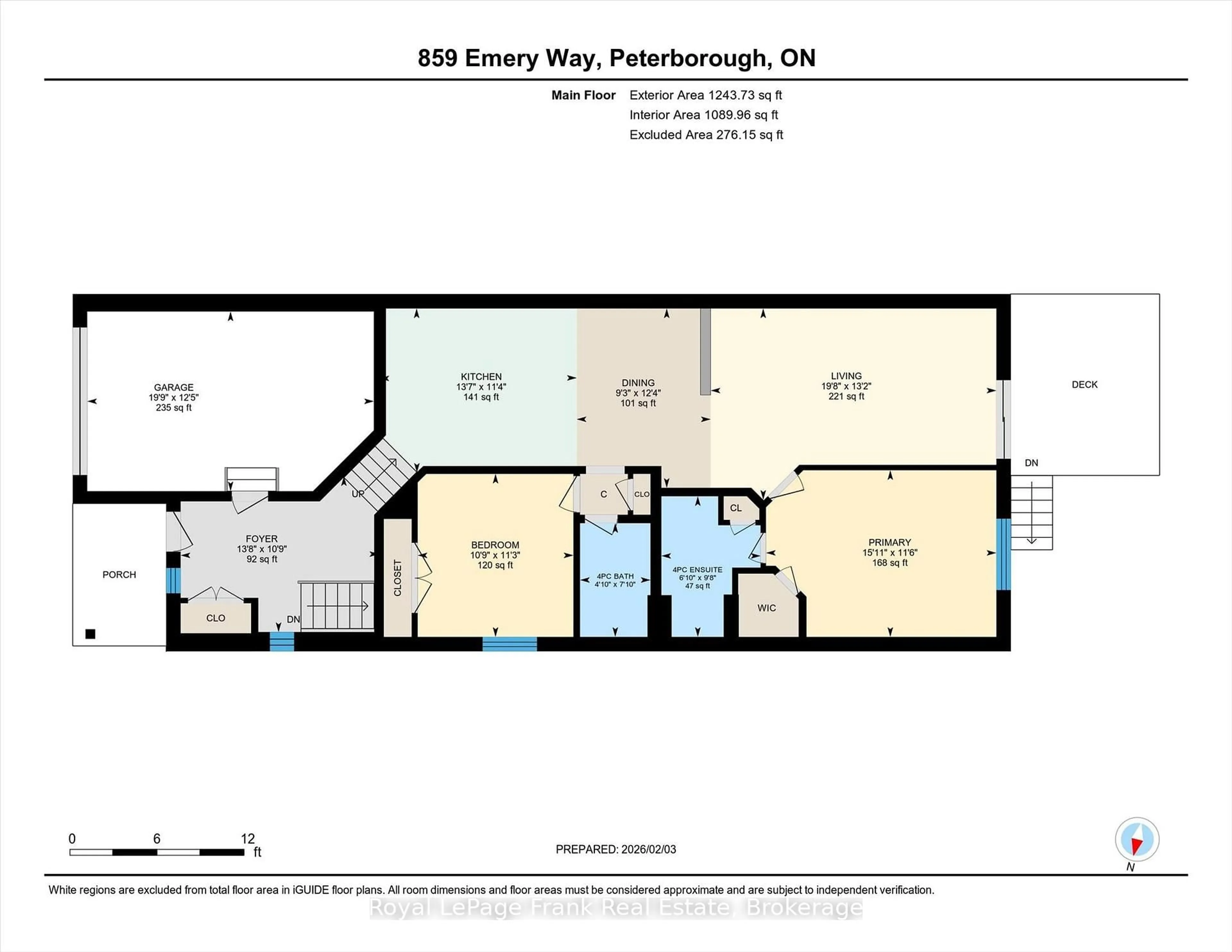 Floor plan for 859 Emery Way, Peterborough Ontario K9J 0H7