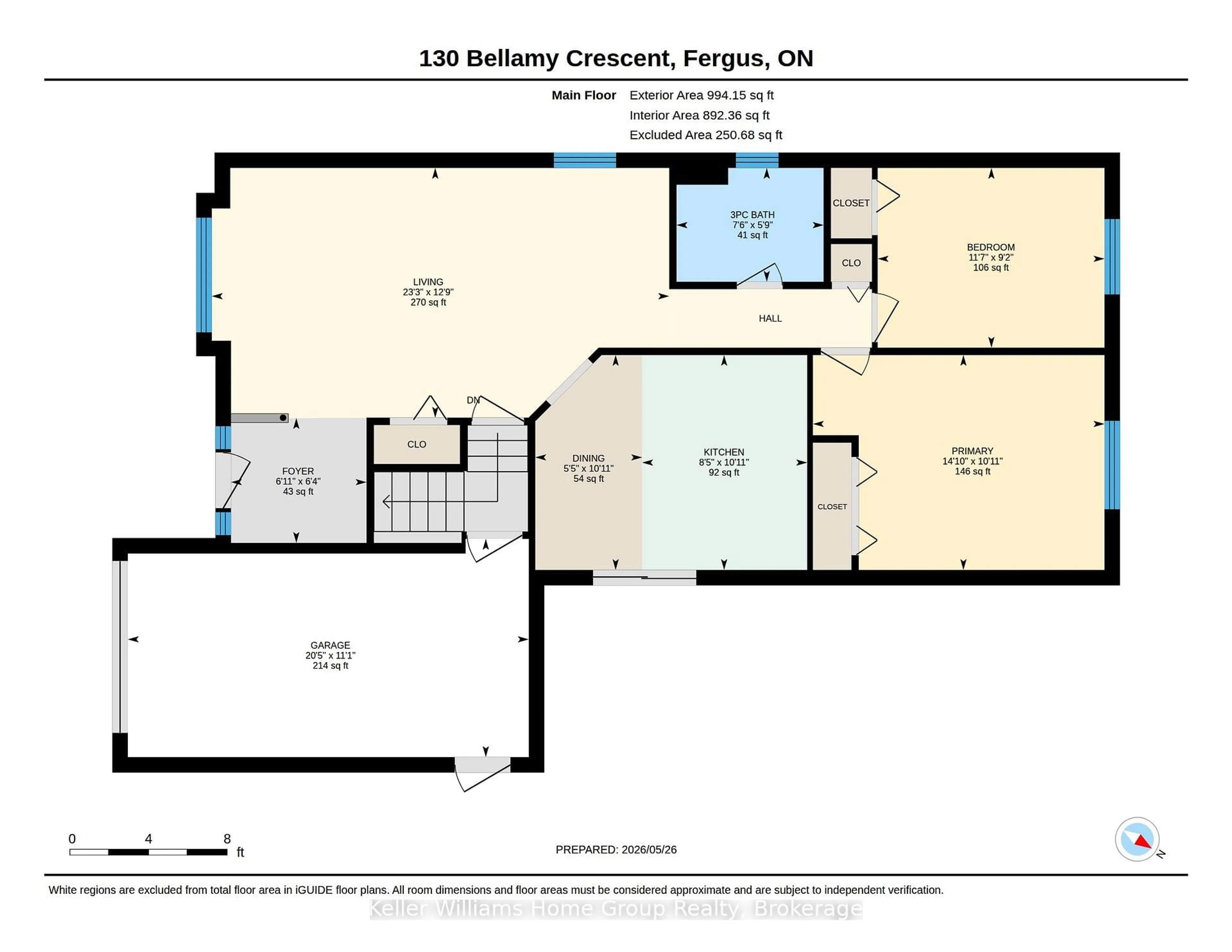 Floor plan for 130 Bellamy Cres, Centre Wellington Ontario N1M 3S6