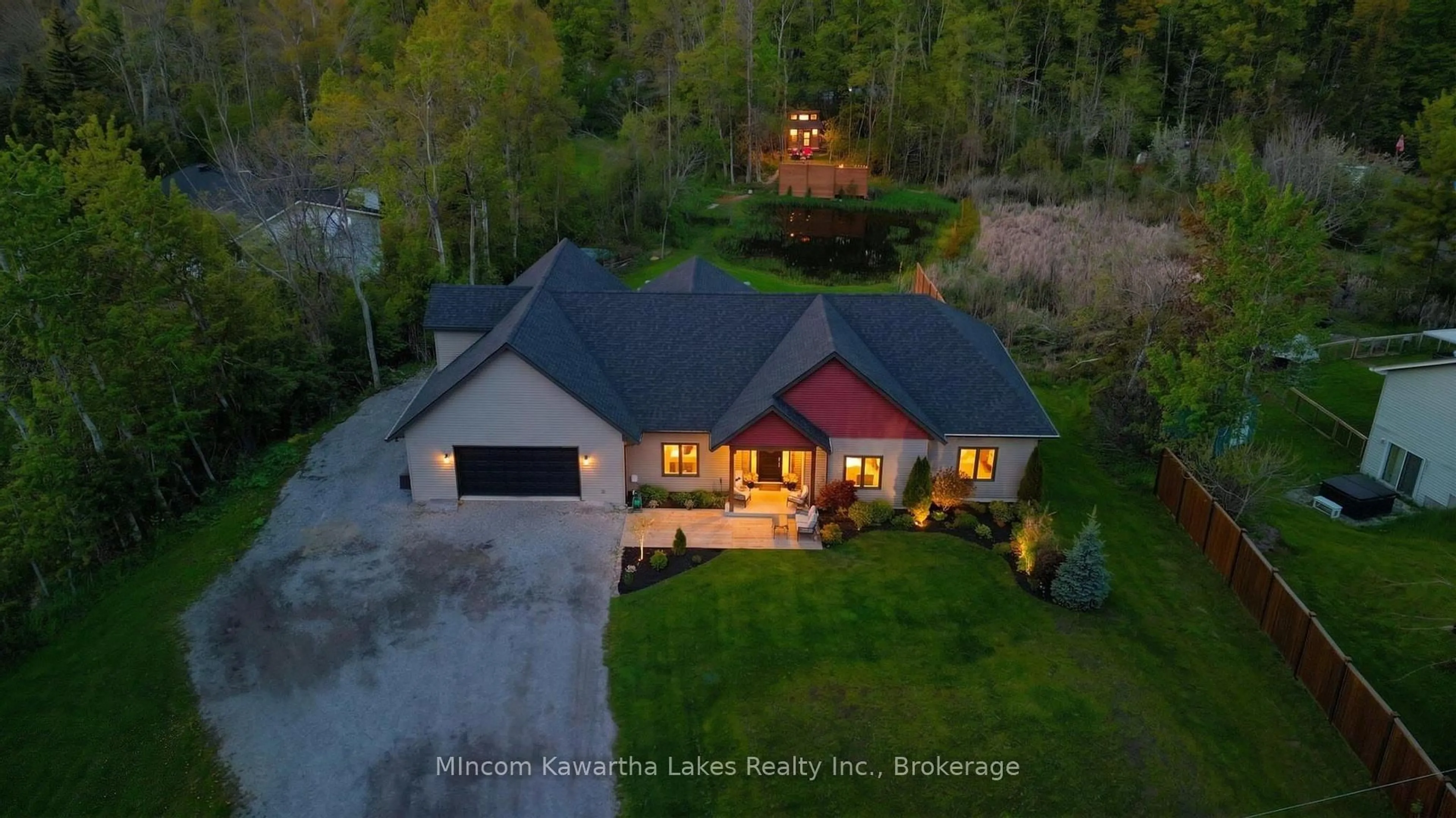 A pic from outside/outdoor area/front of a property/back of a property/a pic from drone, water/lake/river/ocean view for 45 Kenedon Dr, Kawartha Lakes Ontario K0L 2W0