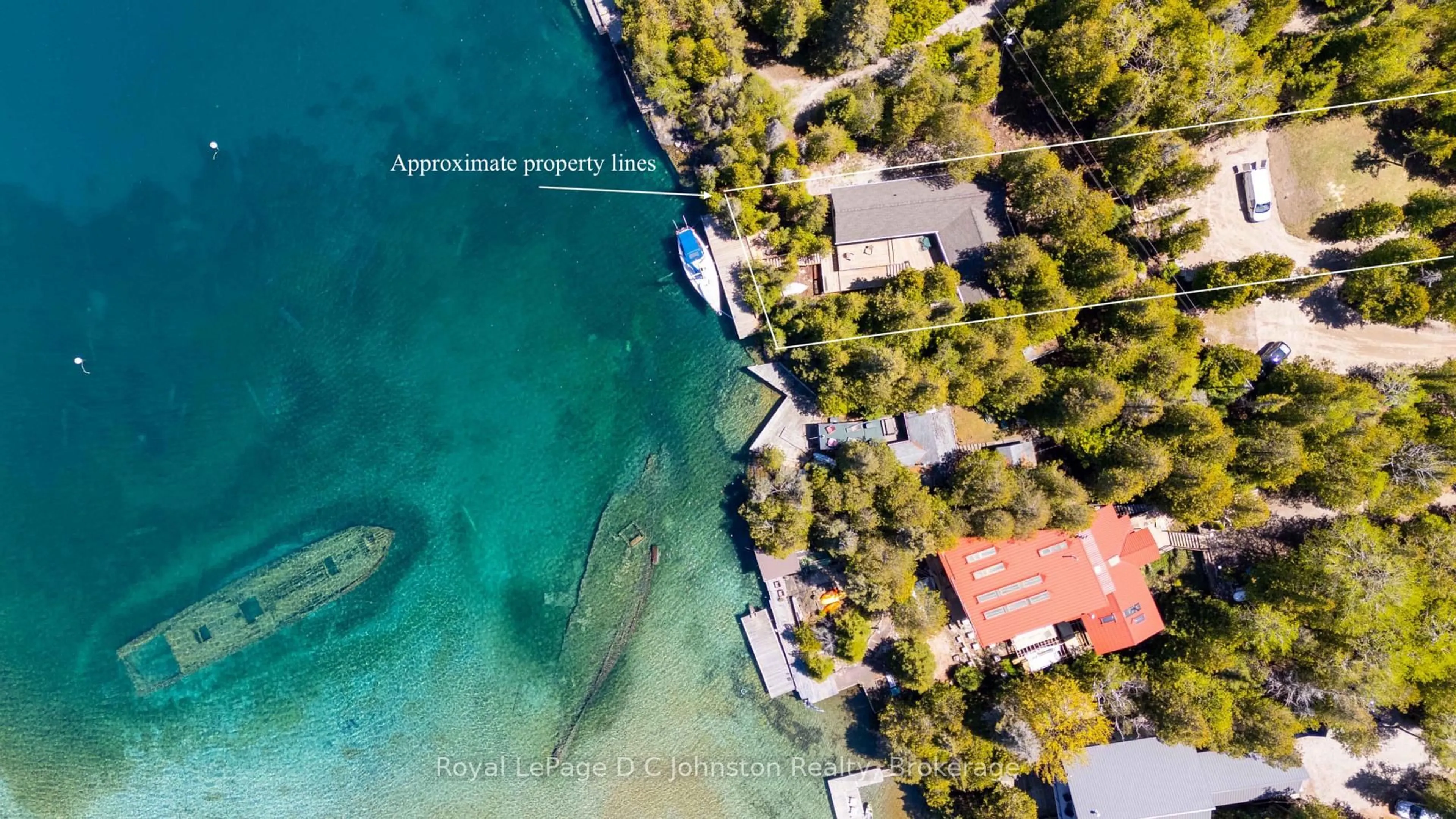 A pic from outside/outdoor area/front of a property/back of a property/a pic from drone, water/lake/river/ocean view for 124 Big Tub Rd, Northern Bruce Peninsula Ontario N0H 2R0