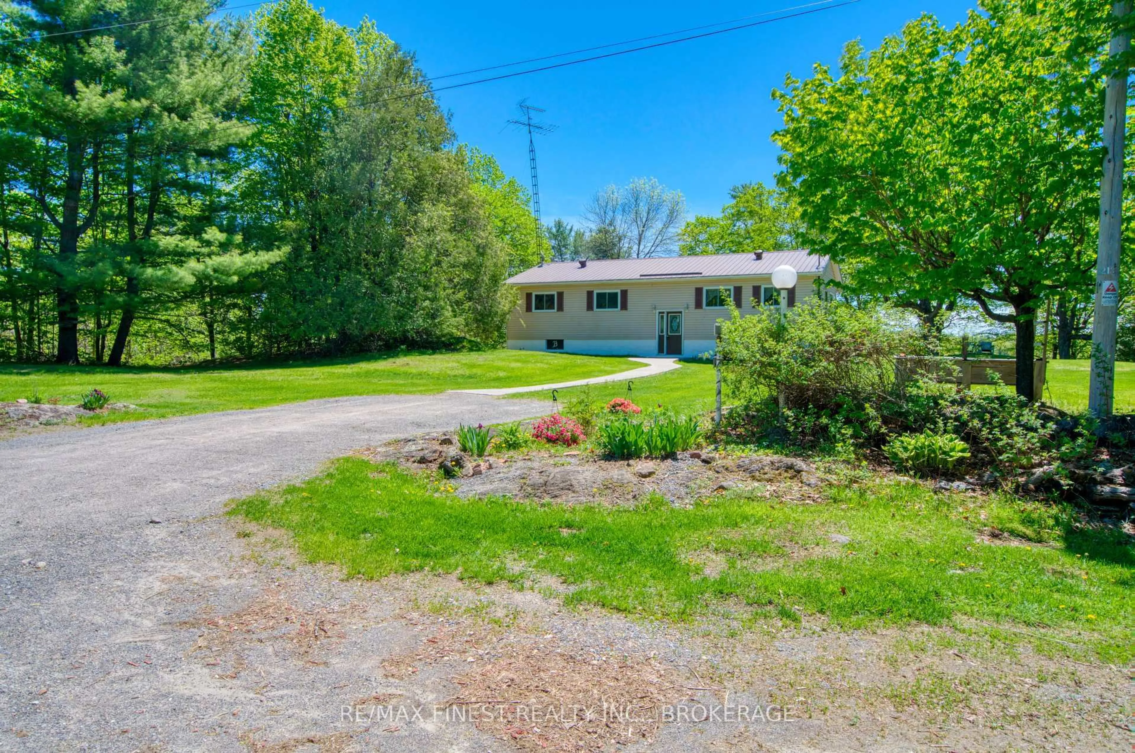 A pic from outside/outdoor area/front of a property/back of a property/a pic from drone, street for 1182 Clement Rd, Sharbot Lake Ontario K0H 2P0