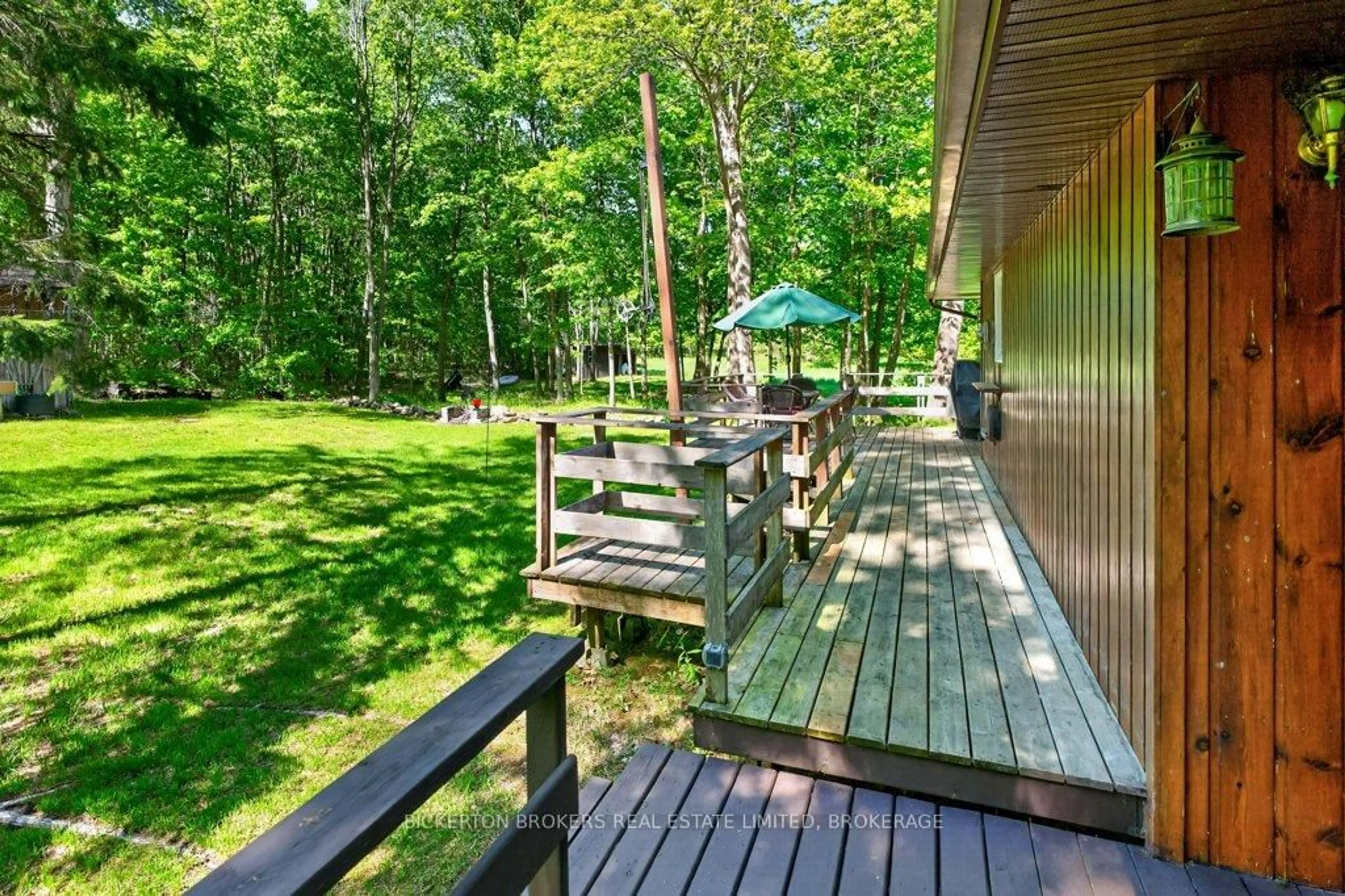 Patio, forest/trees view for 129 Cross Rd, Rideau Lakes Ontario K0G 1E0