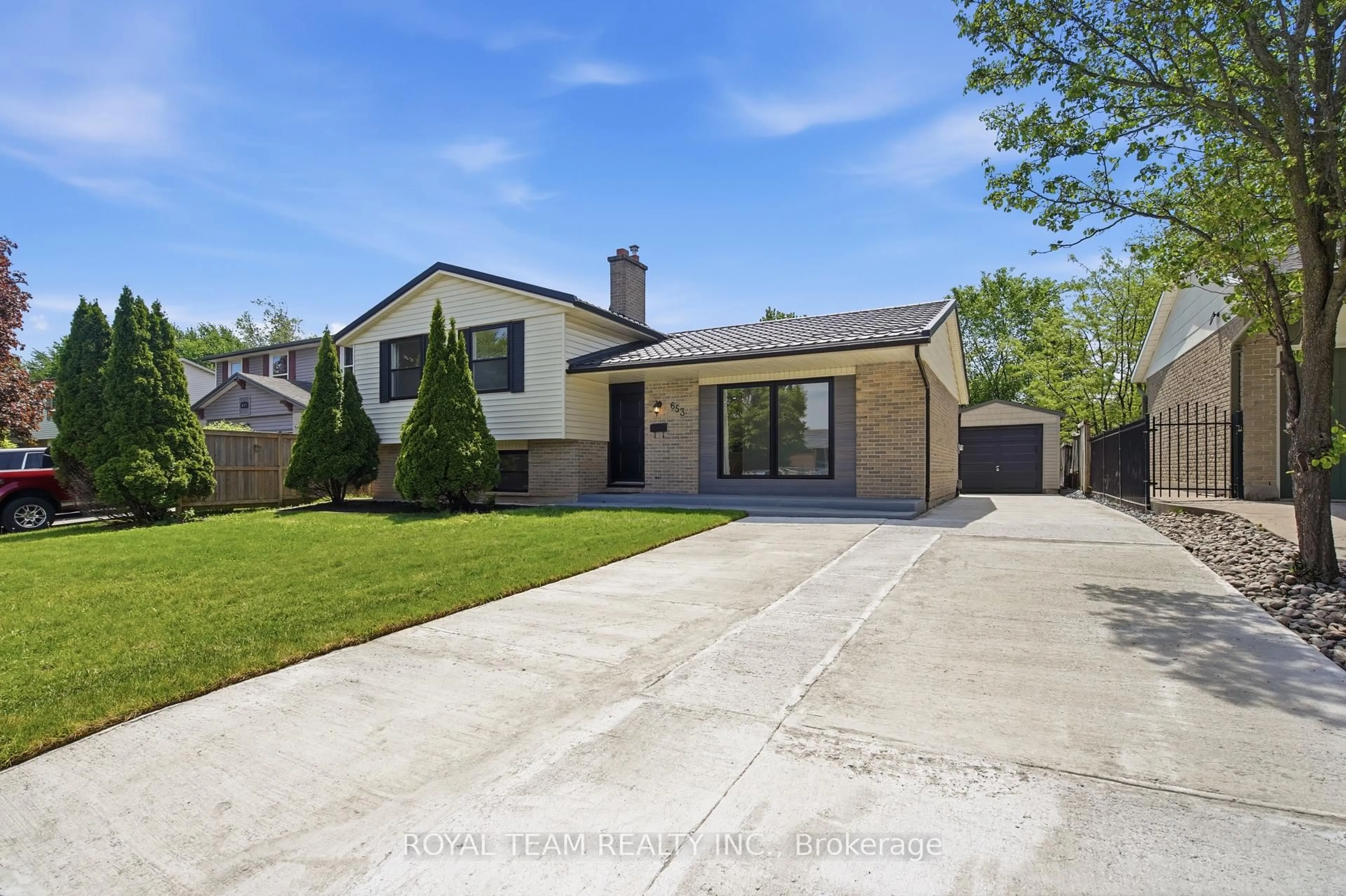 Home with brick exterior material, street for 653 Steeplechase Dr, London South Ontario N6J 3P3