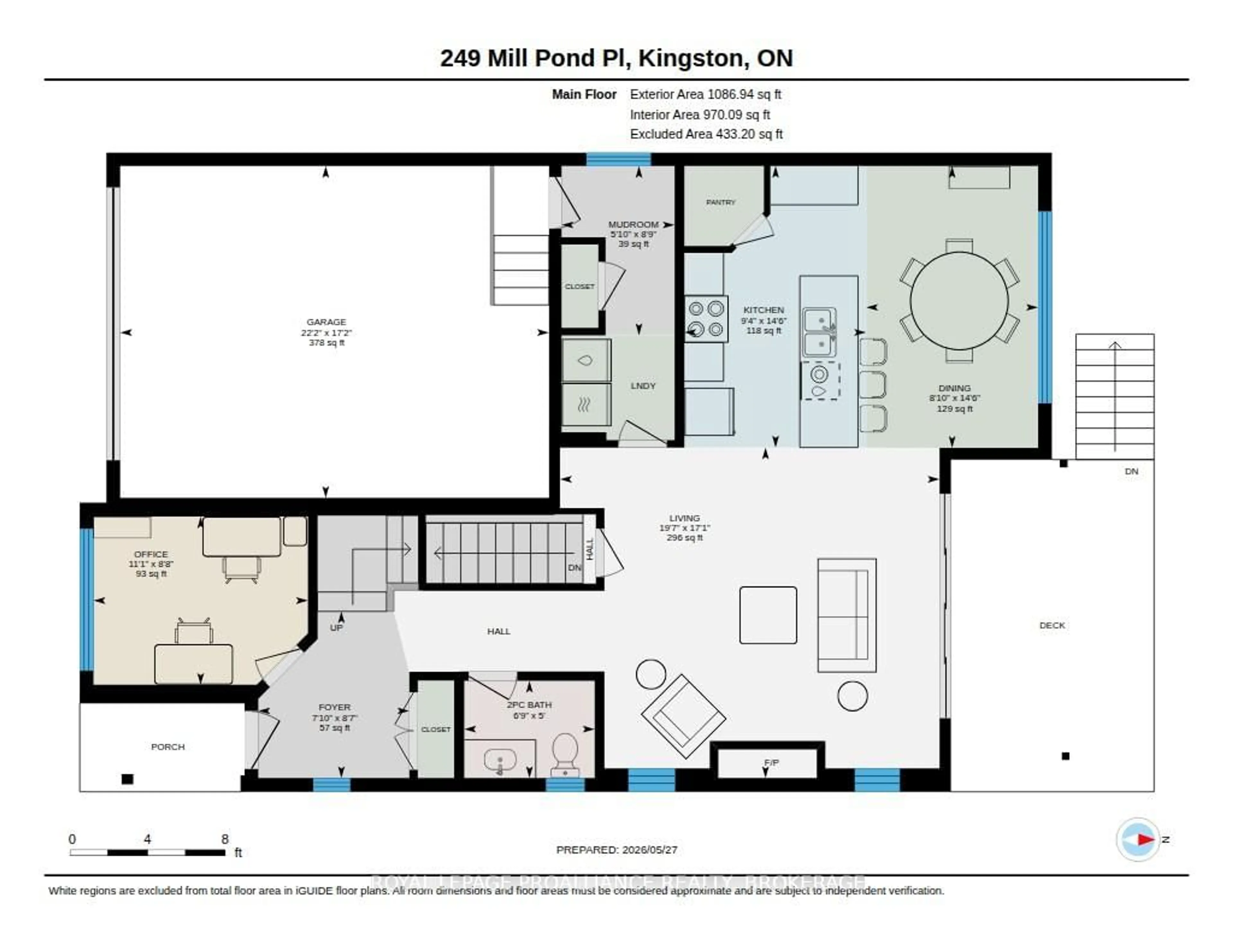 Floor plan for 249 Mill Pond Pl, Kingston Ontario K7M 0C9