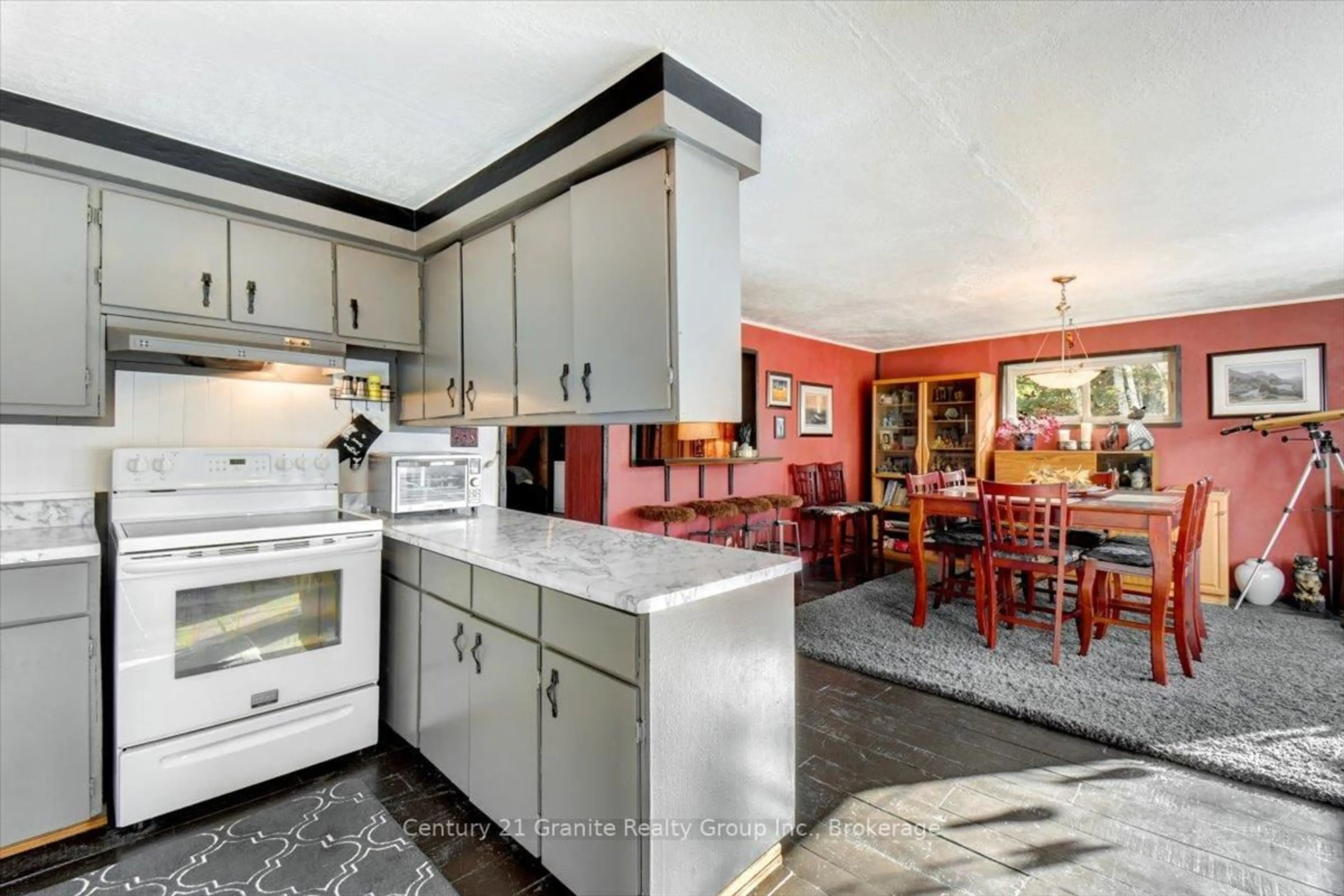Open concept kitchen, ceramic/tile floor for 482 Old L'Amable Rd, Bancroft Ontario K0L 1C0