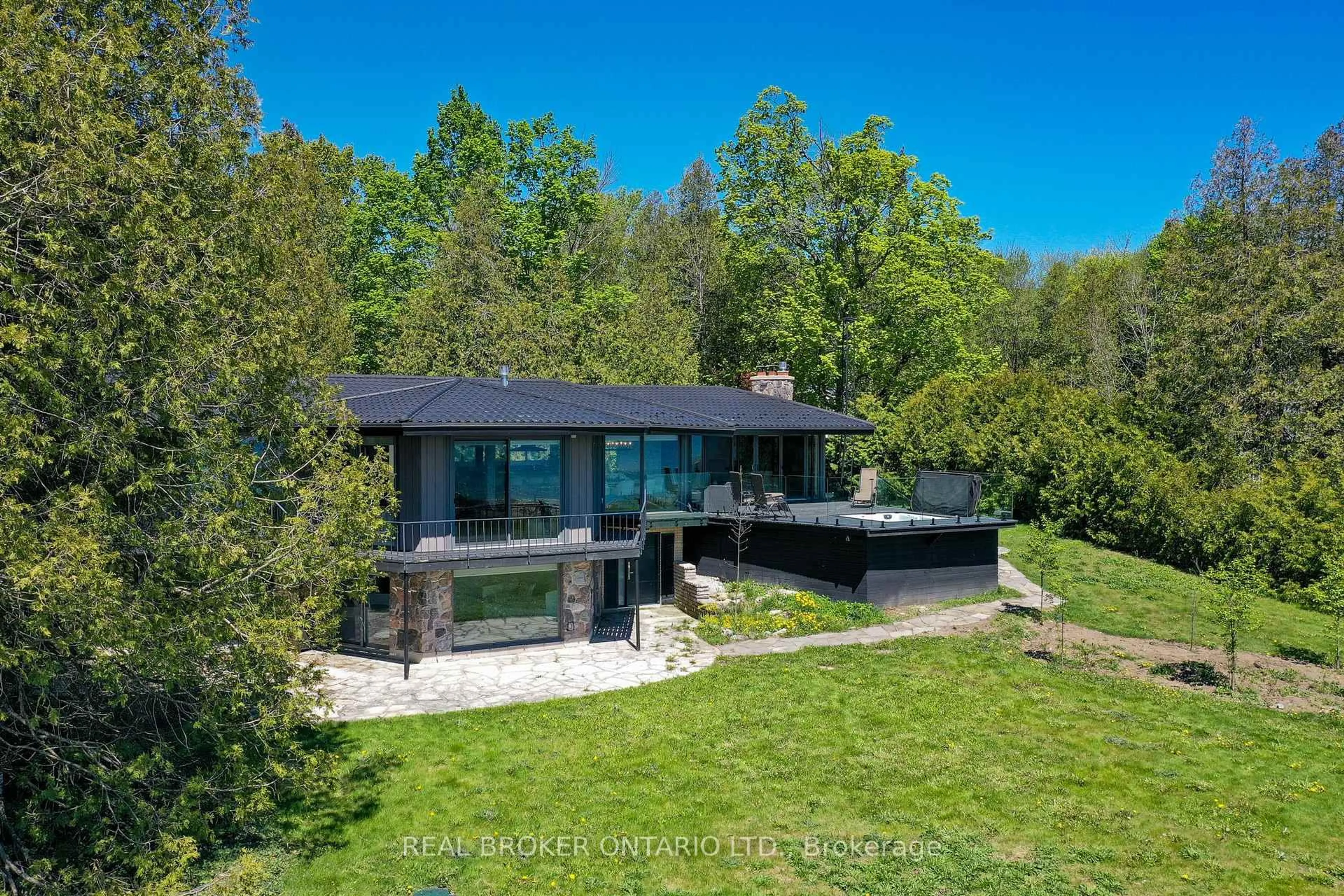 A pic from outside/outdoor area/front of a property/back of a property/a pic from drone, water/lake/river/ocean view for 285 BALMY BEACH Rd, Georgian Bluffs Ontario N4K 5N4