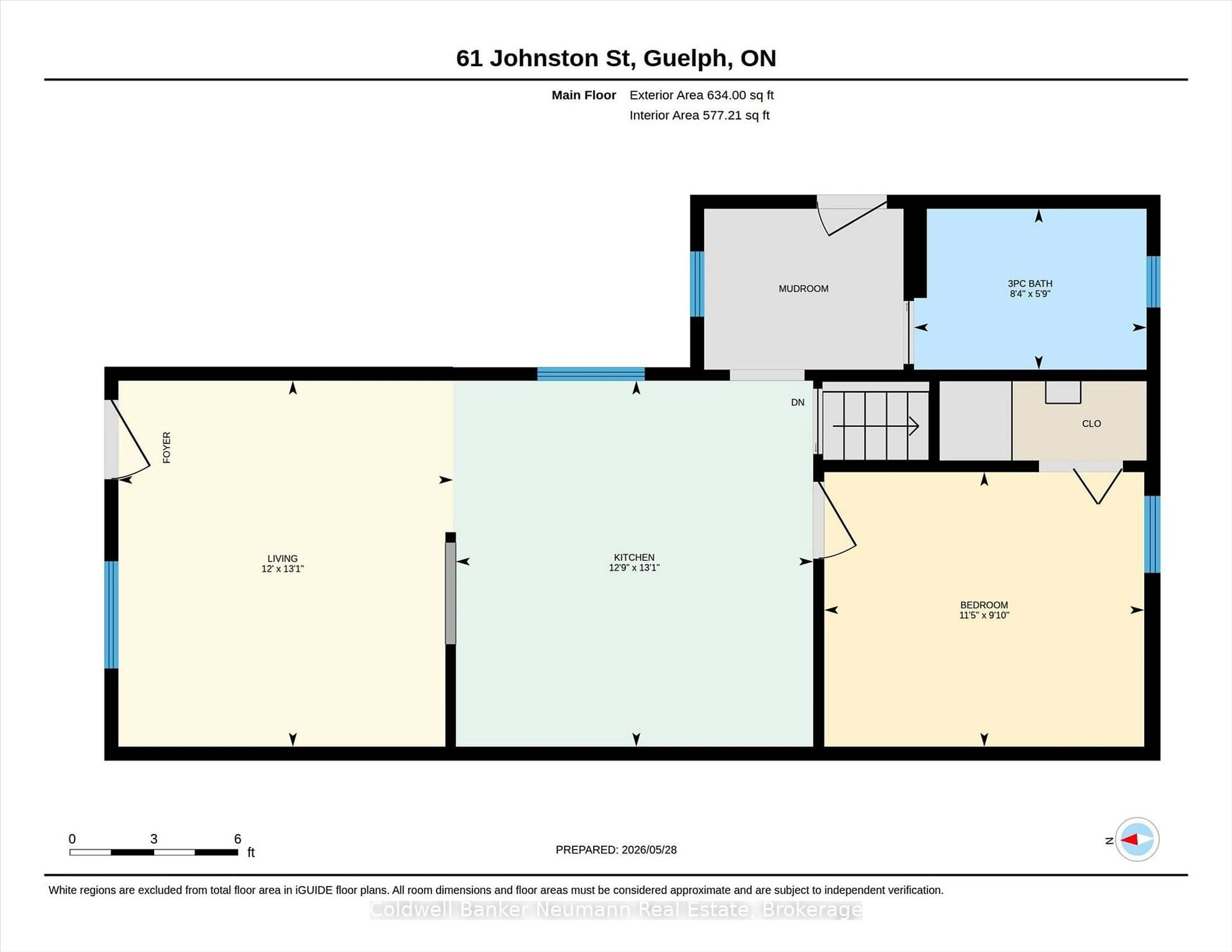 Floor plan for 61 Johnston St, Guelph Ontario N1E 5T5