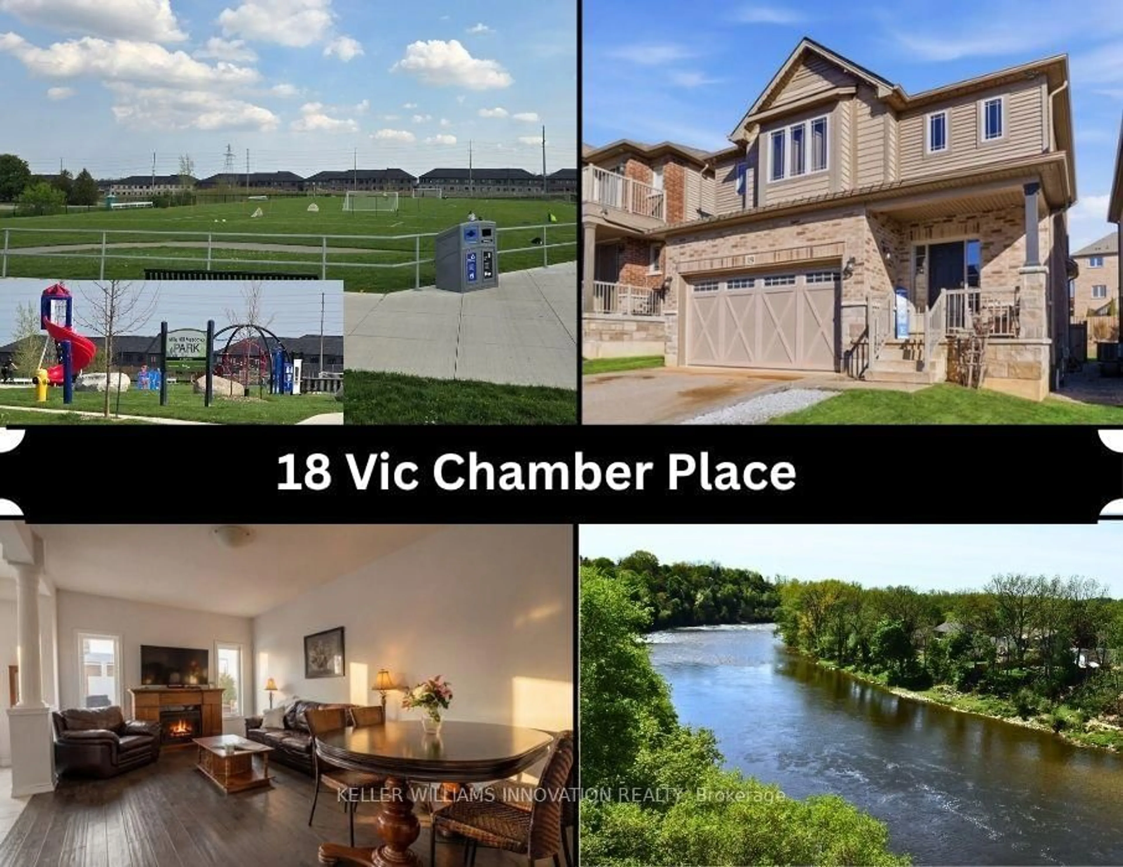 A pic from outside/outdoor area/front of a property/back of a property/a pic from drone, water/lake/river/ocean view for 18 Vic Chambers Pl, Brant Ontario N3L 0E6