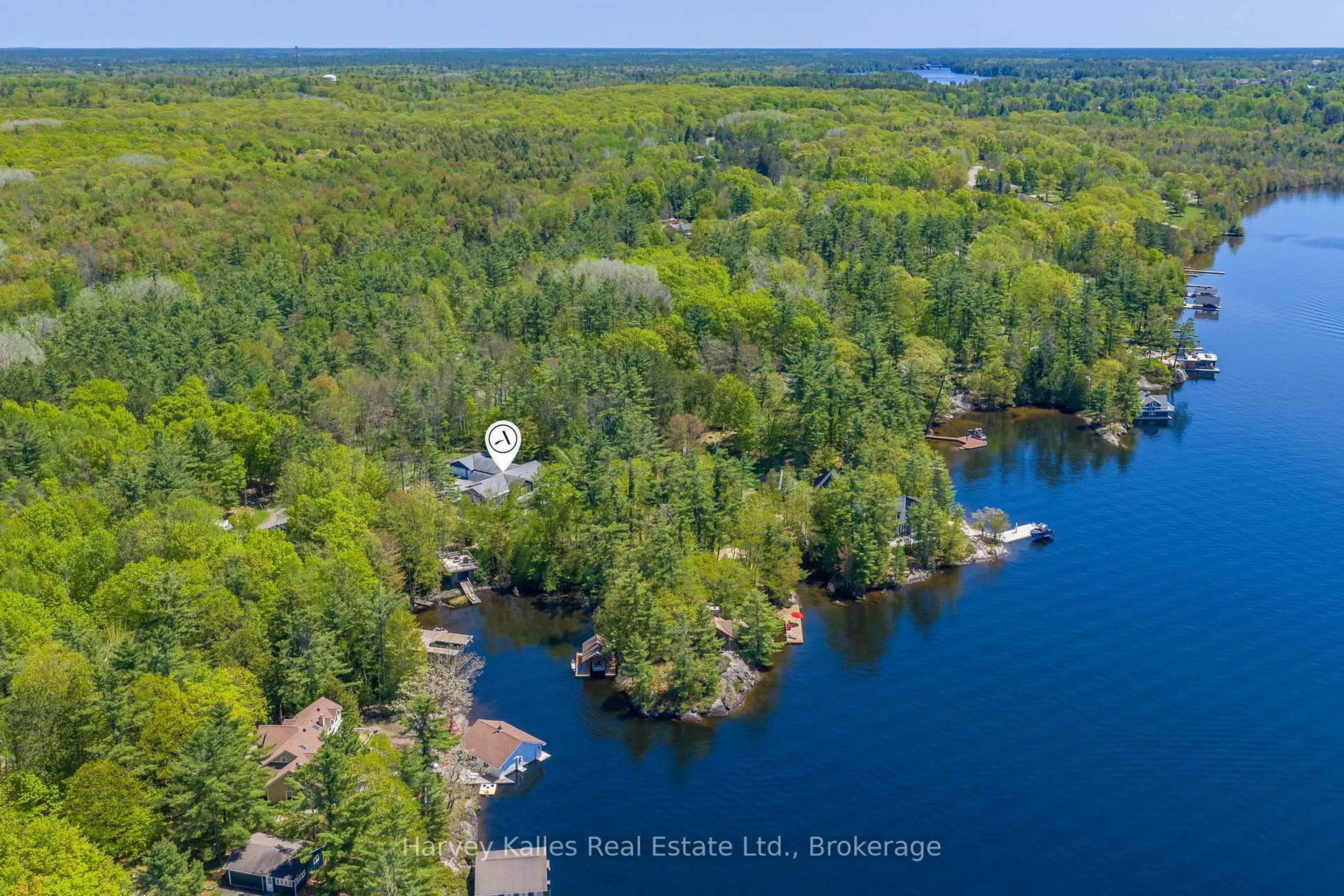 A pic from outside/outdoor area/front of a property/back of a property/a pic from drone, water/lake/river/ocean view for 1615 Muskoka Rd, Gravenhurst Ontario P1P 1R4