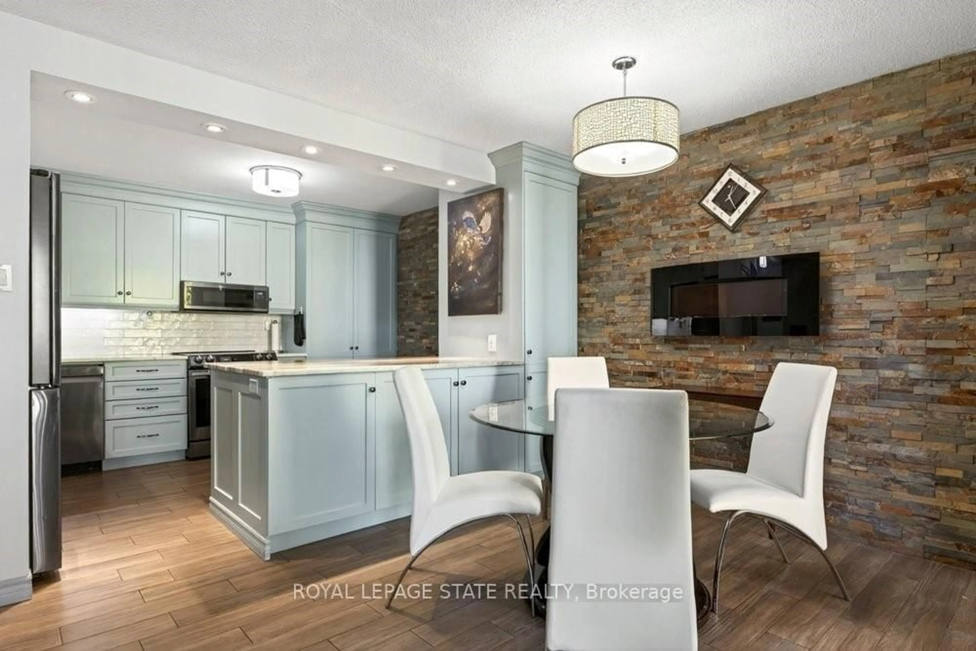 Contemporary kitchen, ceramic/tile floor for 165 Bold St #403, Hamilton Ontario L8P 1V4