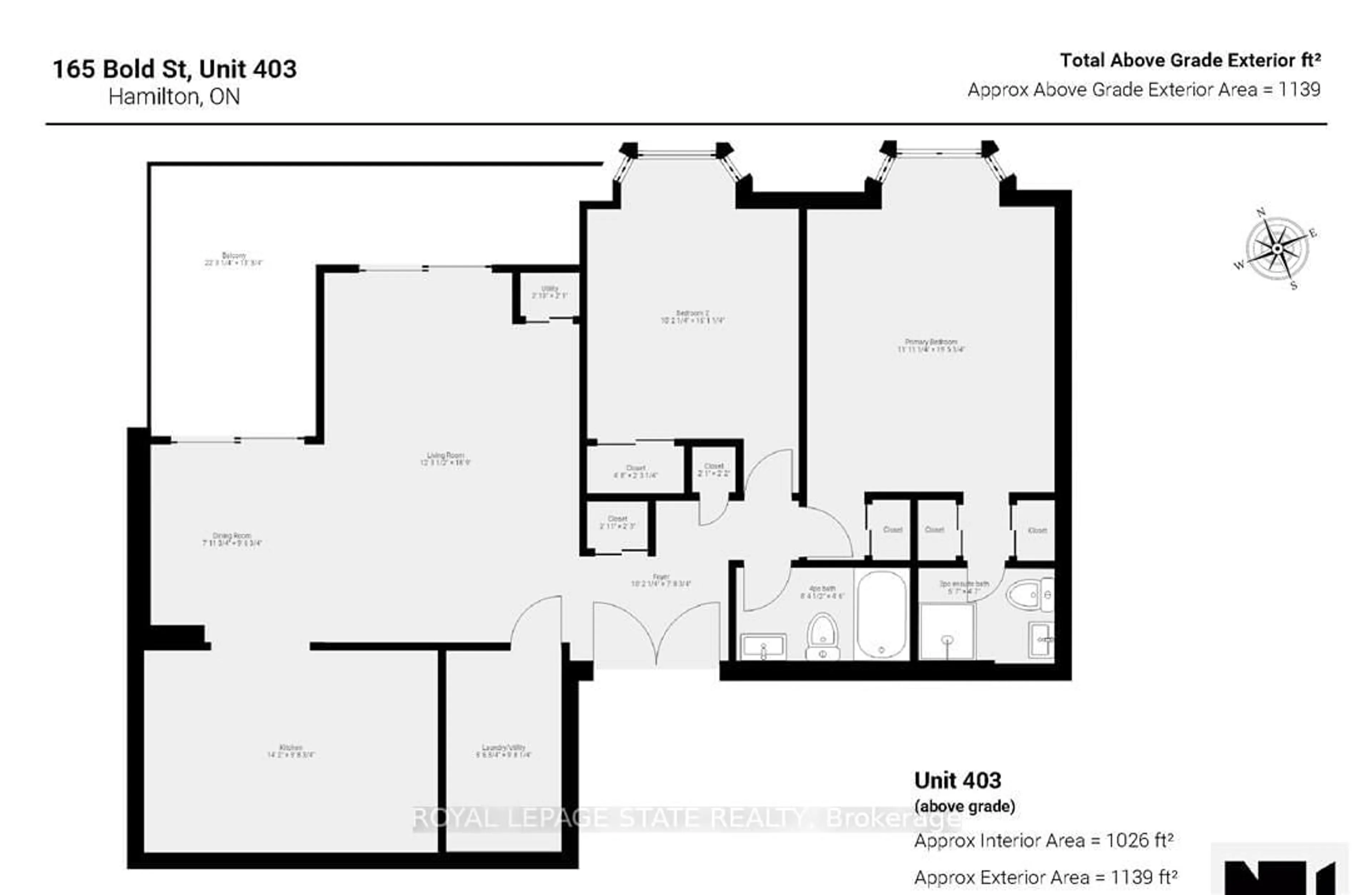 Floor plan for 165 Bold St #403, Hamilton Ontario L8P 1V4