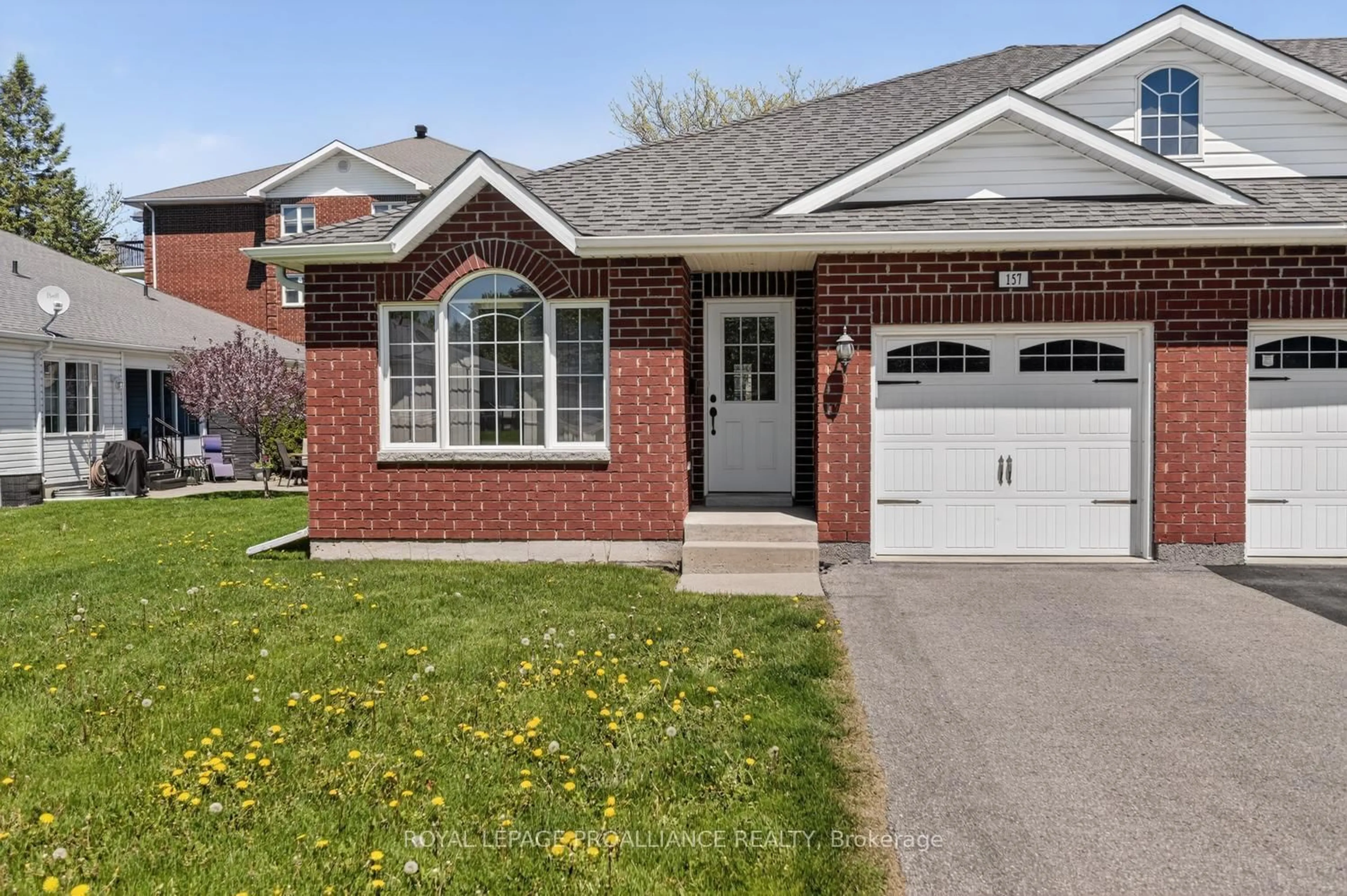 Home with brick exterior material, street for 157 Steacy Gdns, Brockville Ontario K6V 0B5