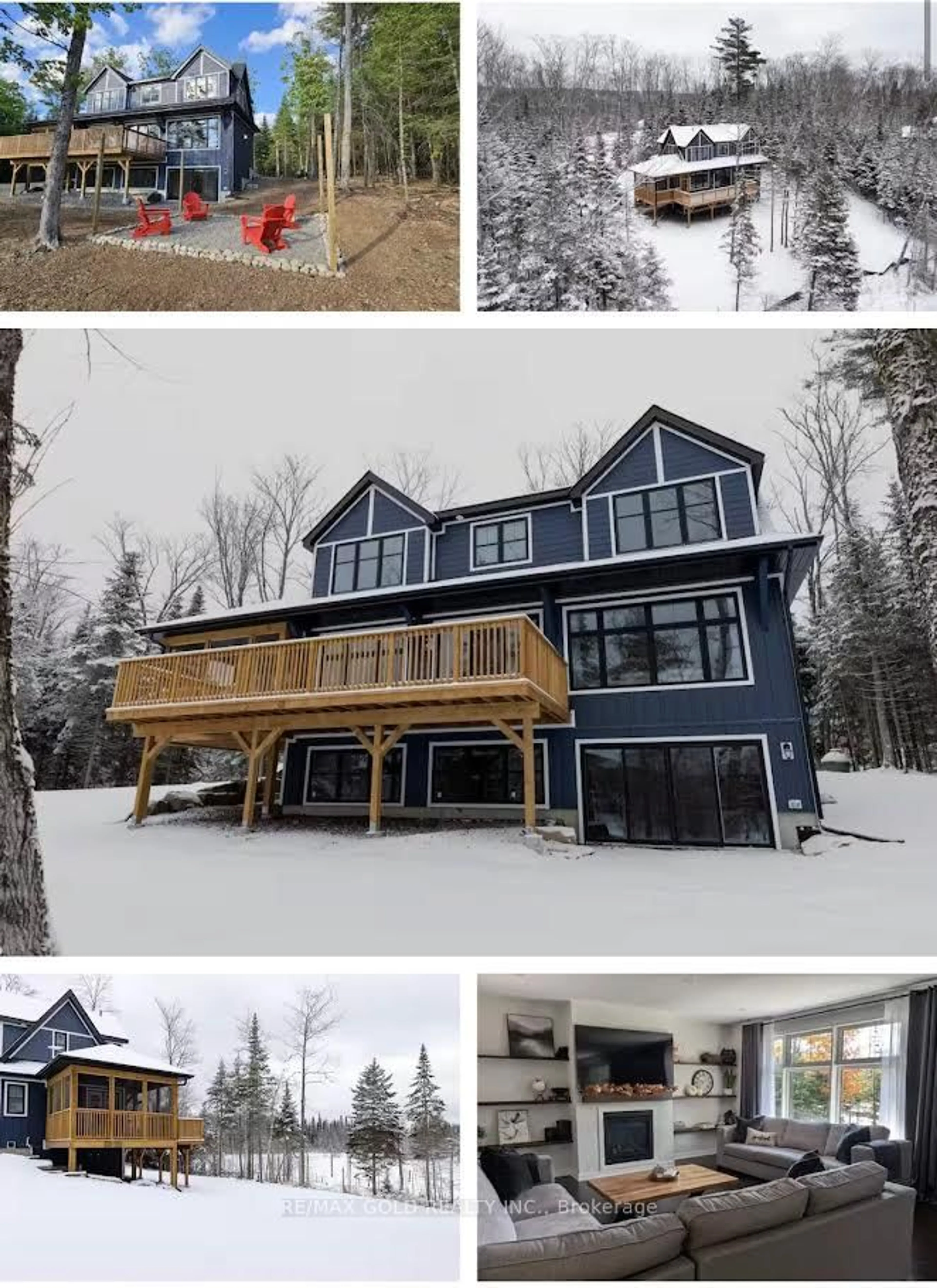 A pic from outside/outdoor area/front of a property/back of a property/a pic from drone, unknown for 1011 Ridgeline Dr, Lake of Bays Ontario P1H 2J6
