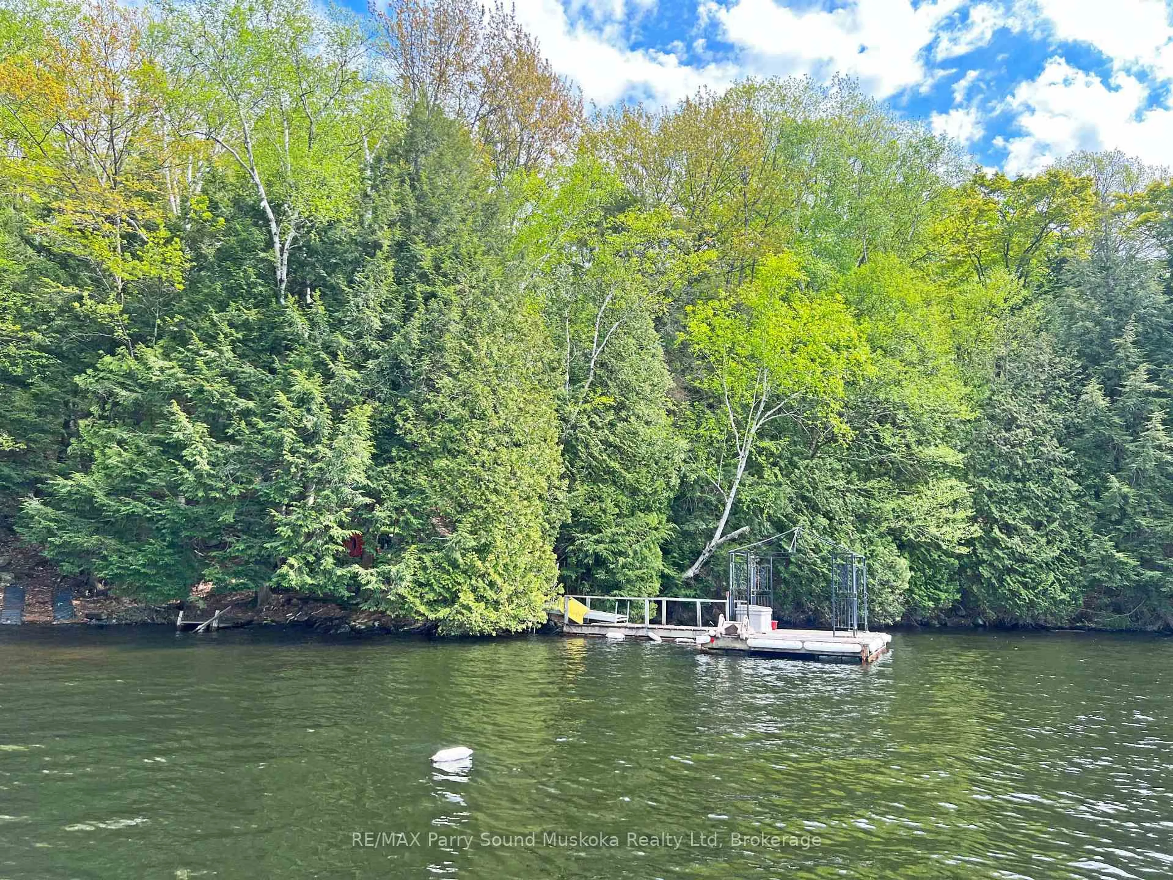 A pic from outside/outdoor area/front of a property/back of a property/a pic from drone, water/lake/river/ocean view for 825 Otter Lake WA 128, Seguin Ontario P2A 0B2