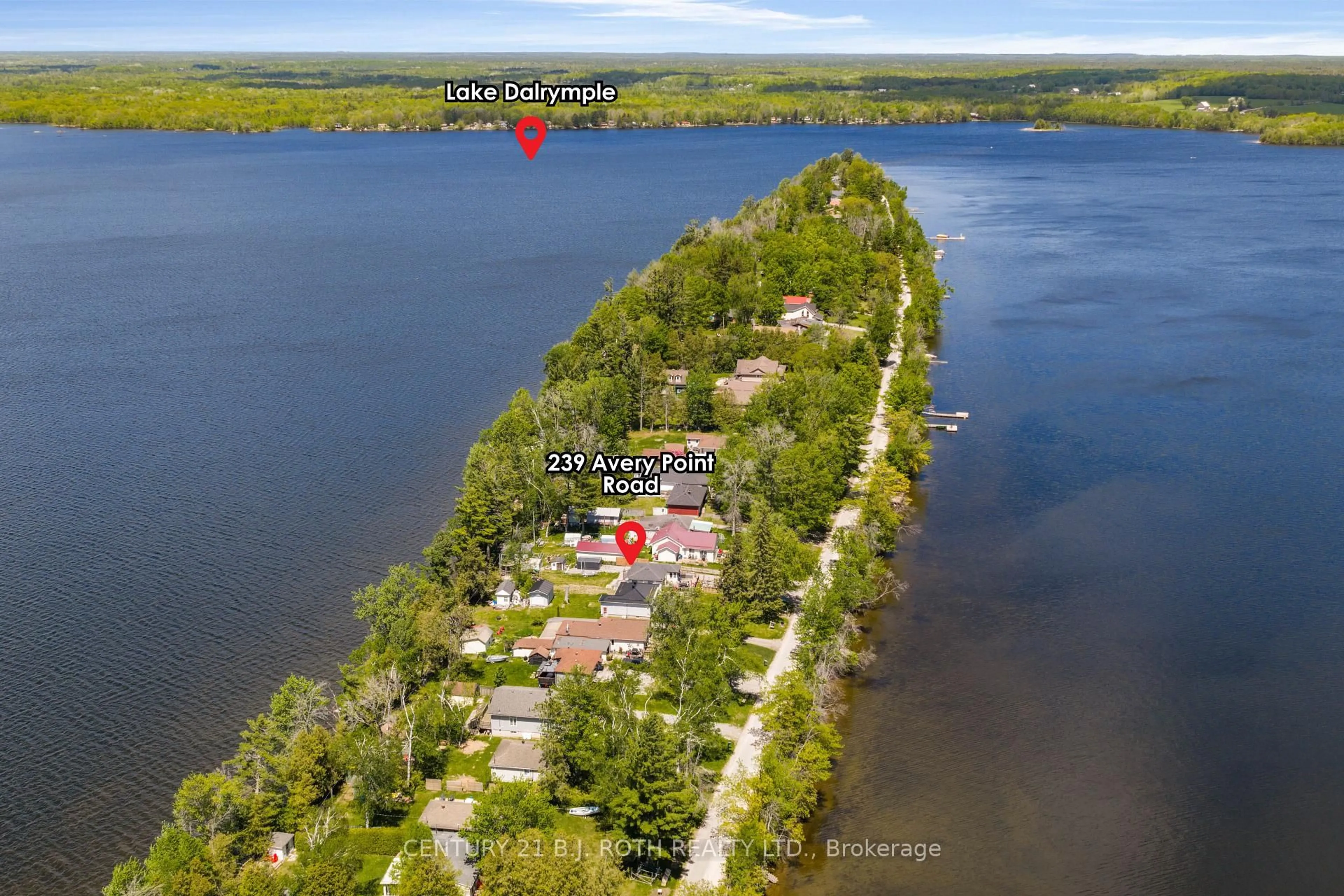 A pic from outside/outdoor area/front of a property/back of a property/a pic from drone, water/lake/river/ocean view for 239 Avery Point Rd, Kawartha Lakes Ontario L0K 1W0
