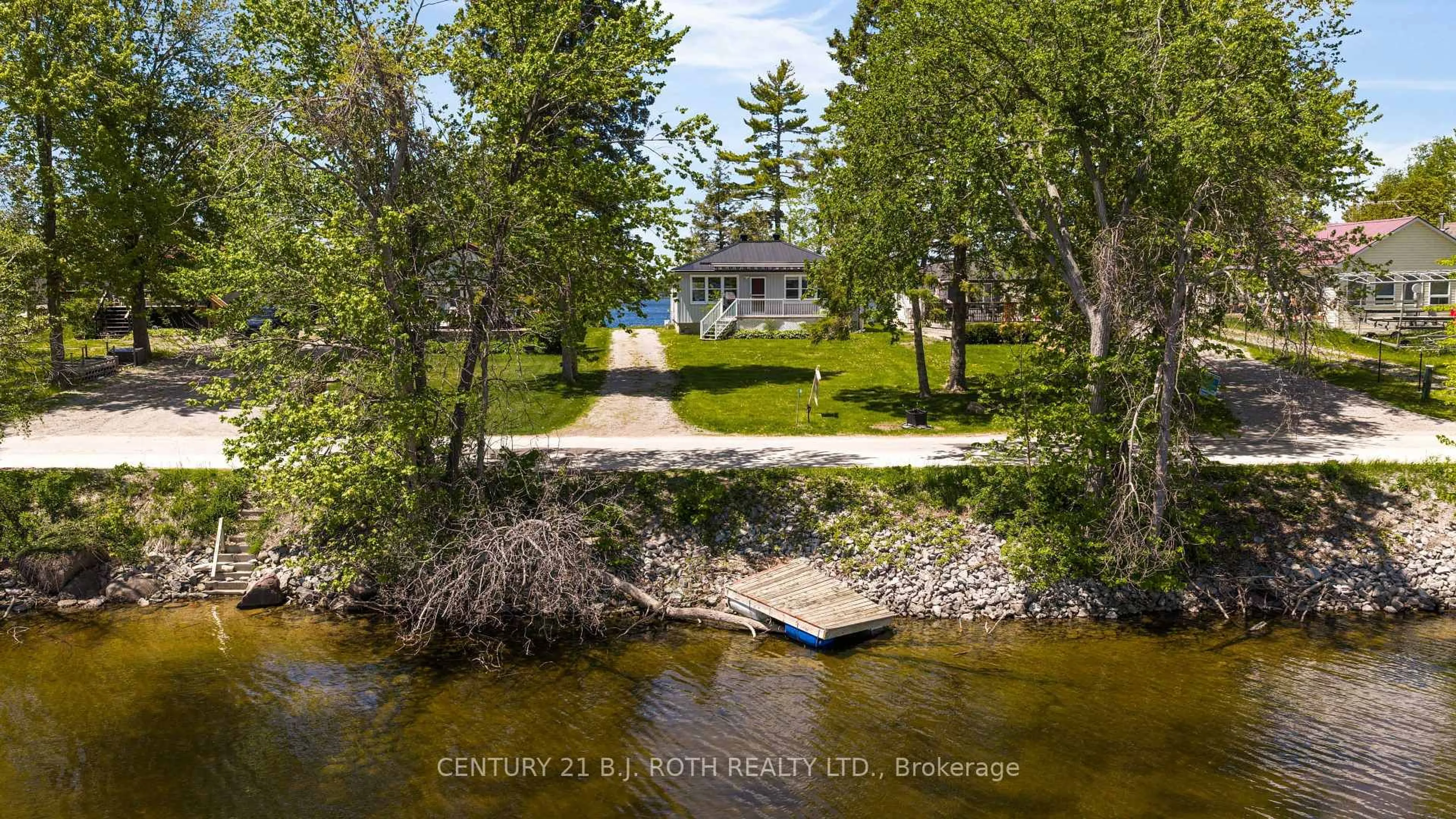 A pic from outside/outdoor area/front of a property/back of a property/a pic from drone, water/lake/river/ocean view for 239 Avery Point Rd, Kawartha Lakes Ontario L0K 1W0