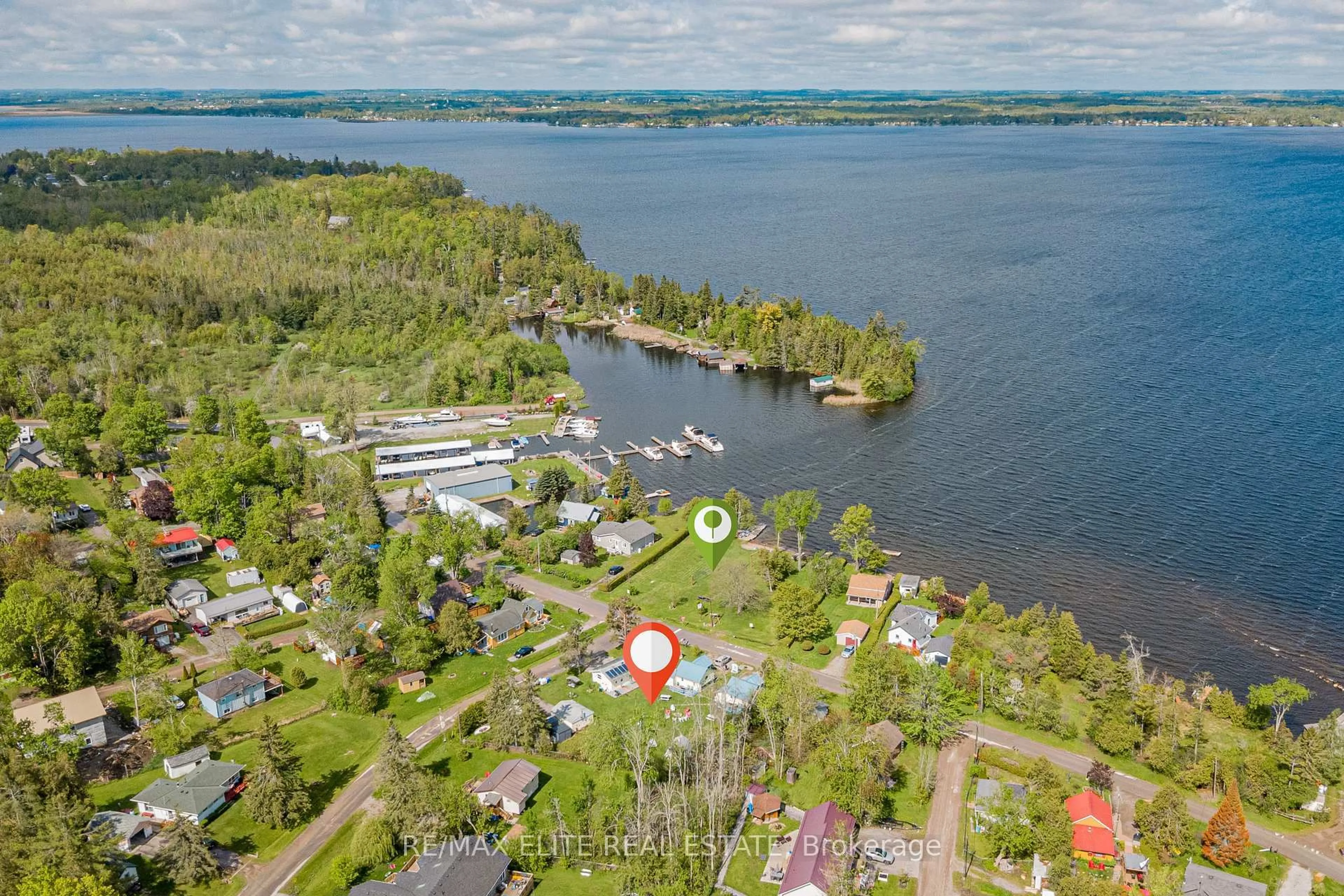 A pic from outside/outdoor area/front of a property/back of a property/a pic from drone, water/lake/river/ocean view for 10 Alexander Ave, Kawartha Lakes Ontario K0M 1L0