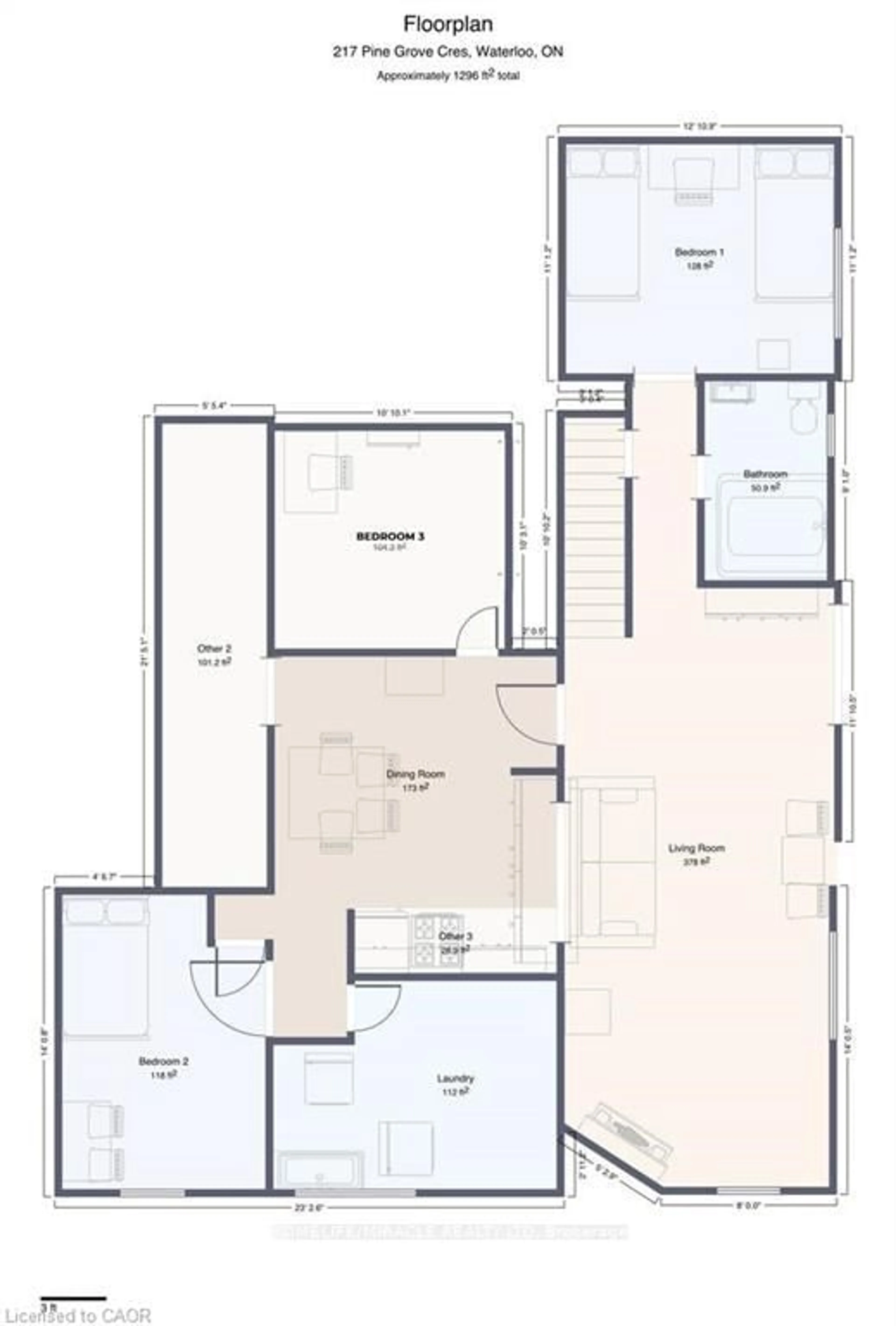 Floor plan for 217 Pinegrove Cres, Waterloo Ontario N2L 4V2