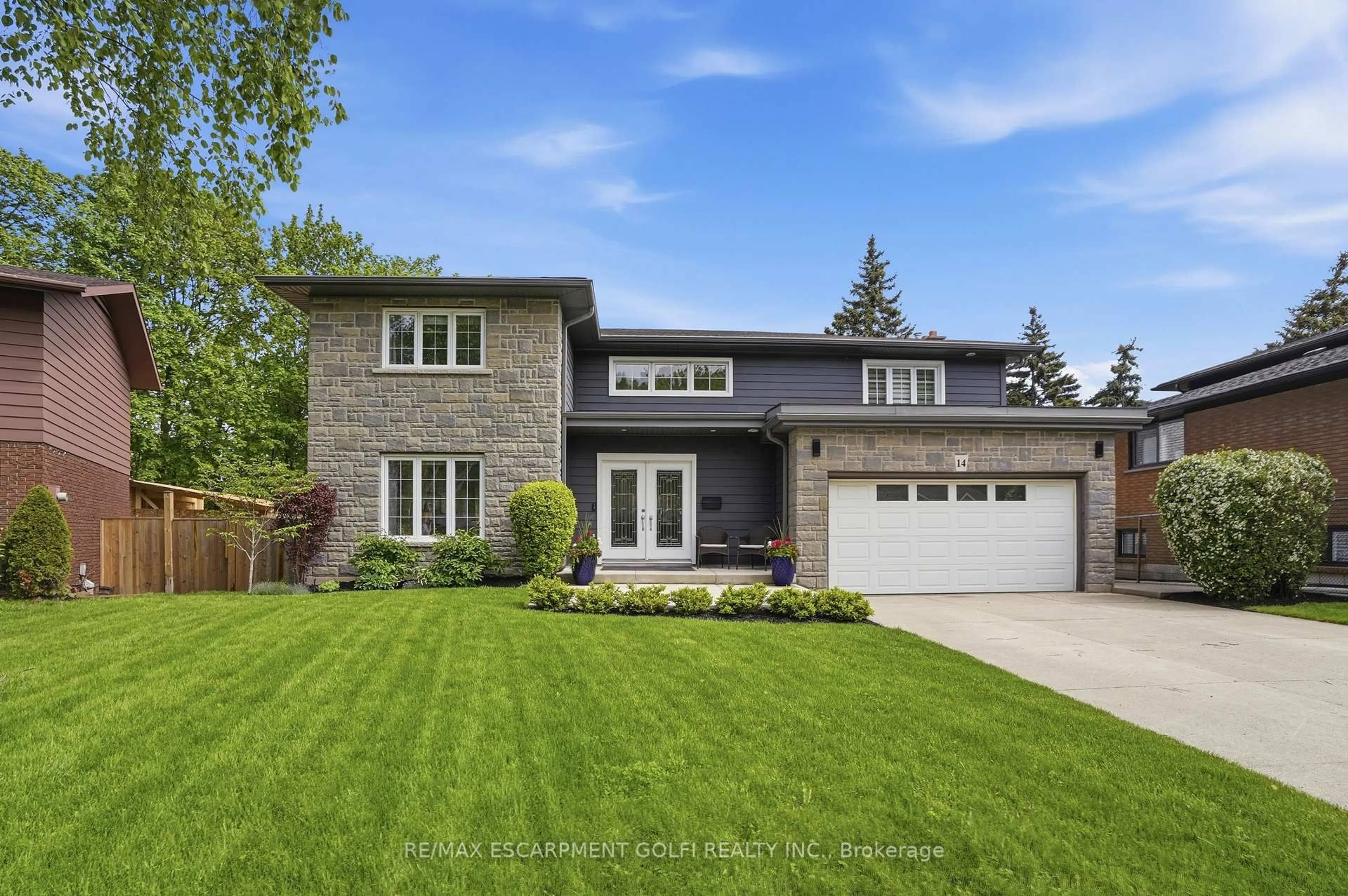 Home with brick exterior material, street for 14 Leslie Dr, Hamilton Ontario L8G 2P9