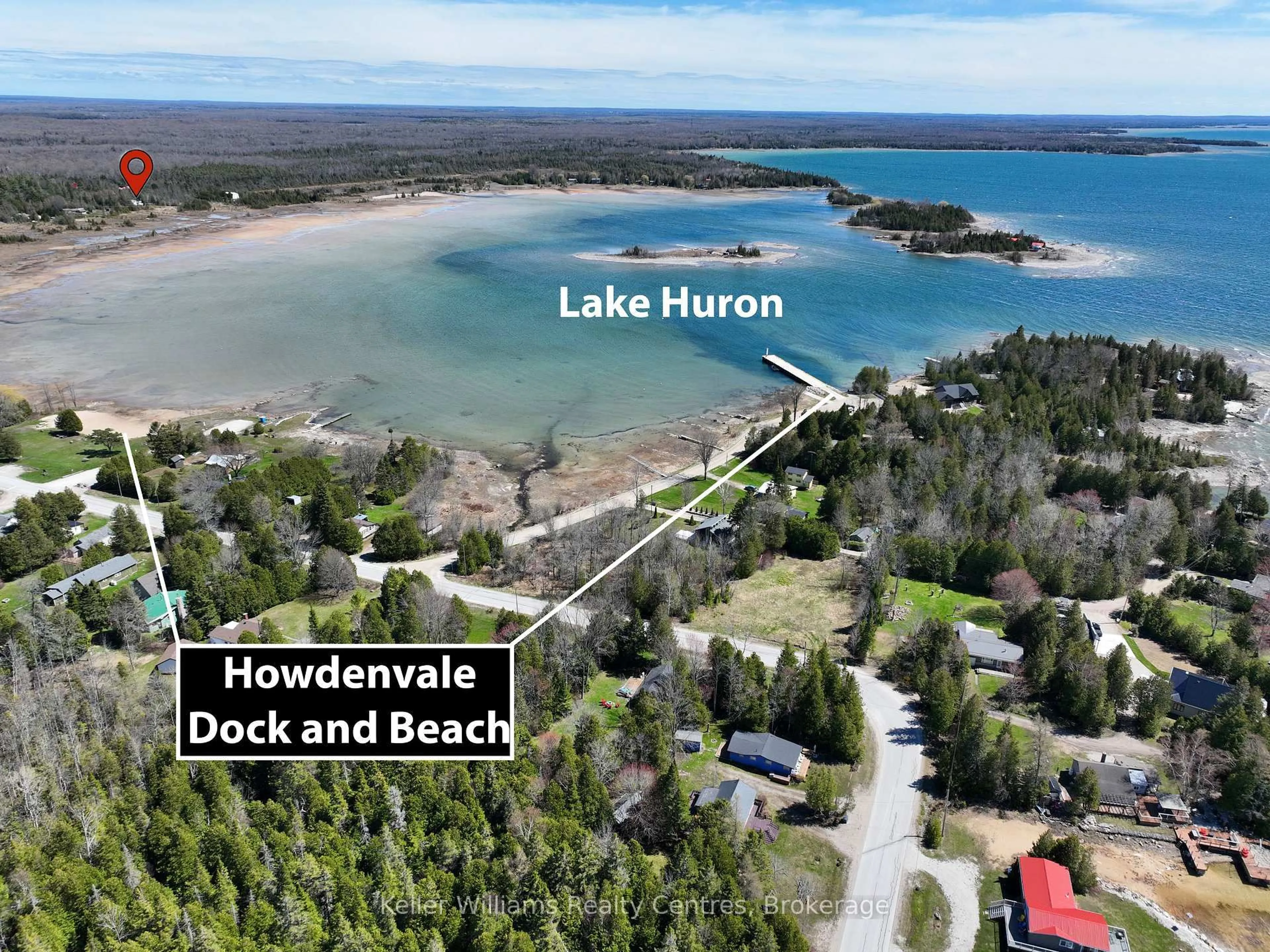 A pic from outside/outdoor area/front of a property/back of a property/a pic from drone, water/lake/river/ocean view for 621 Huron Rd, South Bruce Peninsula Ontario N0H 2T0