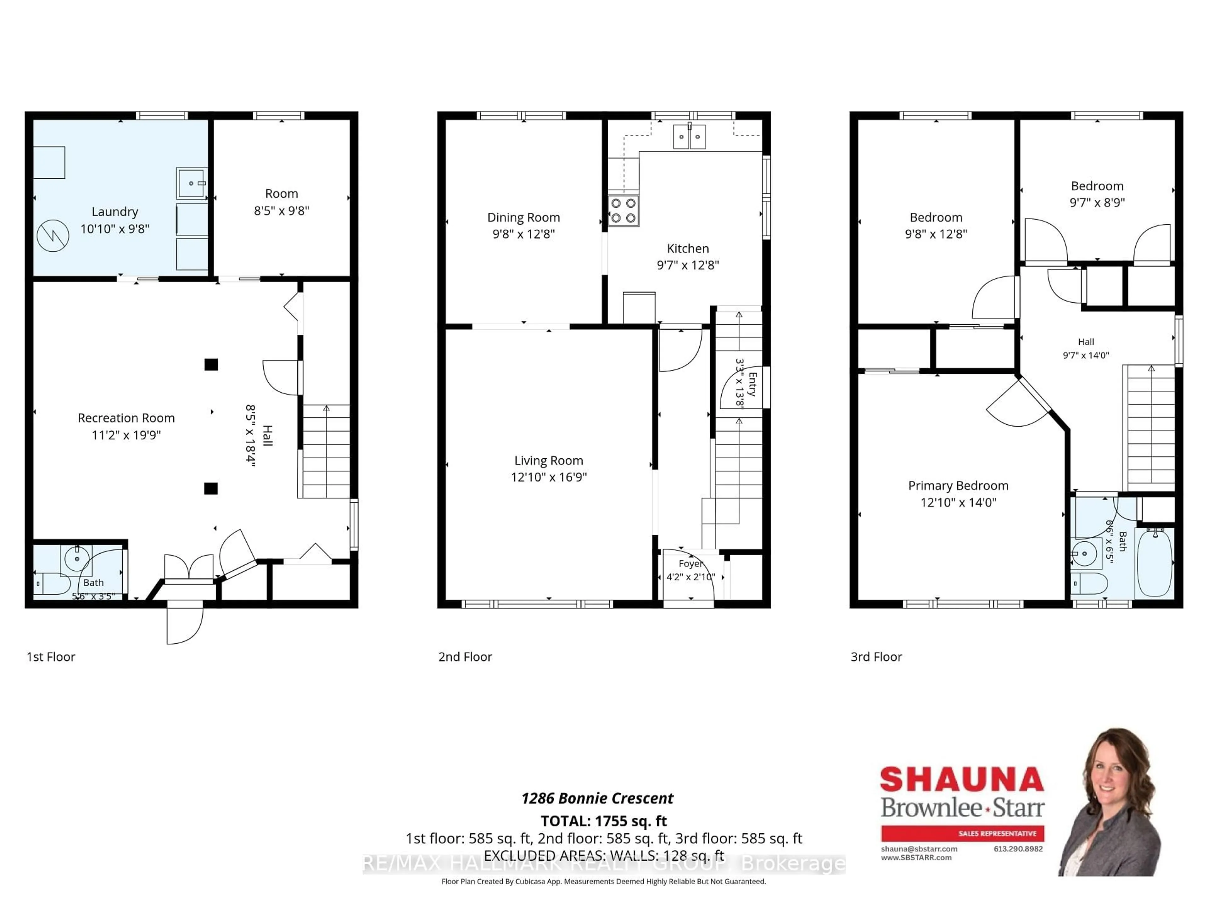 Floor plan for 1286 Bonnie Cres, Ottawa Ontario K2C 2A2