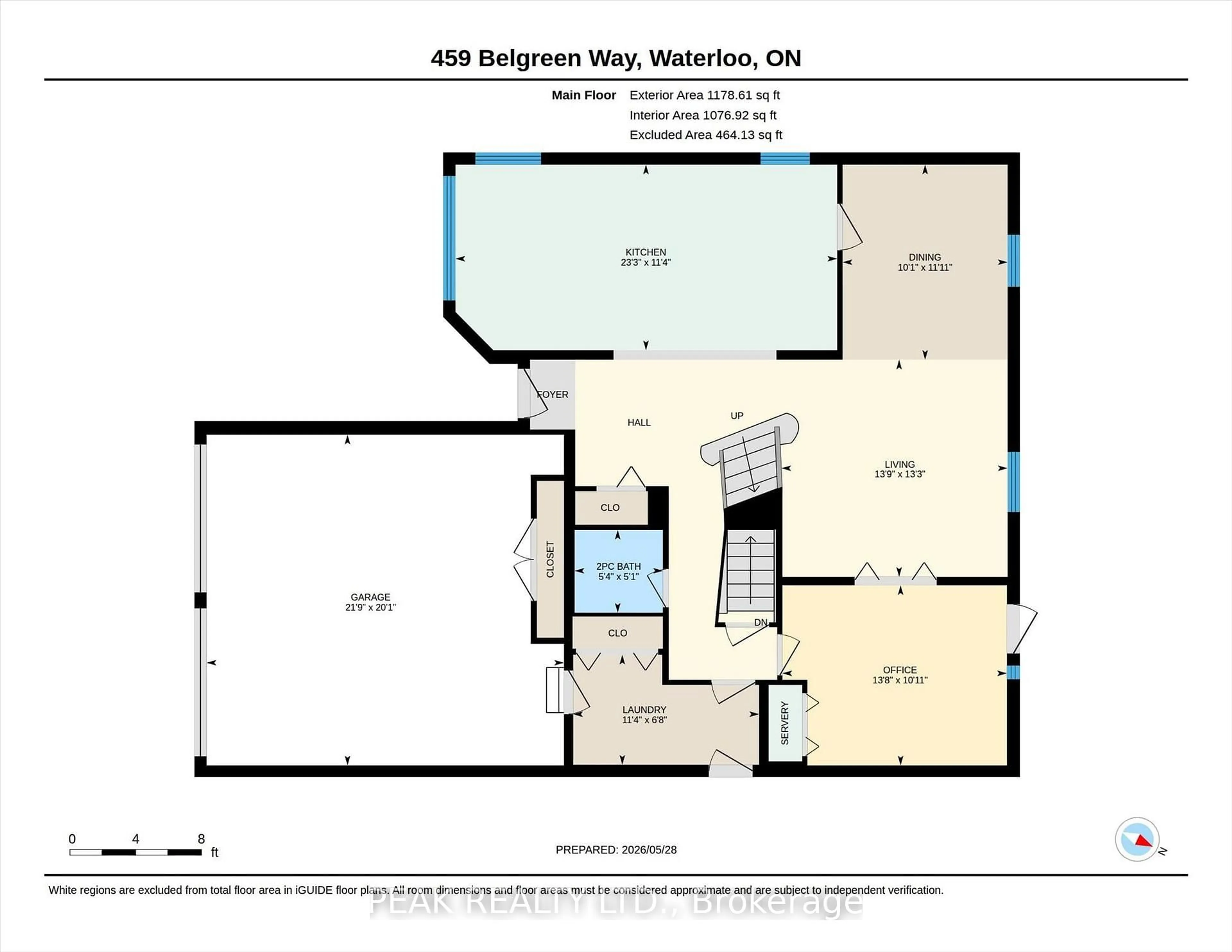 Floor plan for 459 BELGREEN Way, Waterloo Ontario N2L 5X6
