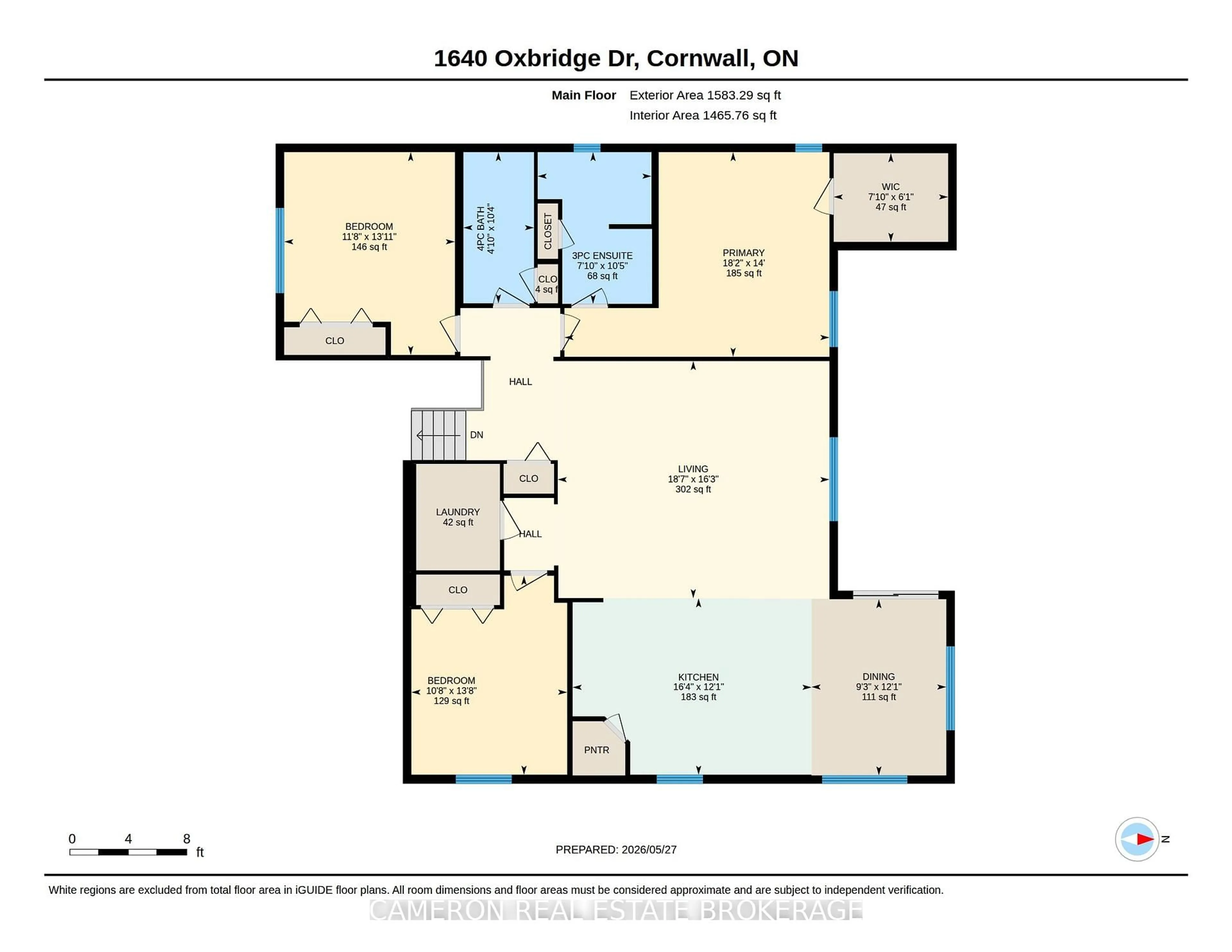 Floor plan for 1640 Oxbridge Dr, Cornwall Ontario K6J 0B8