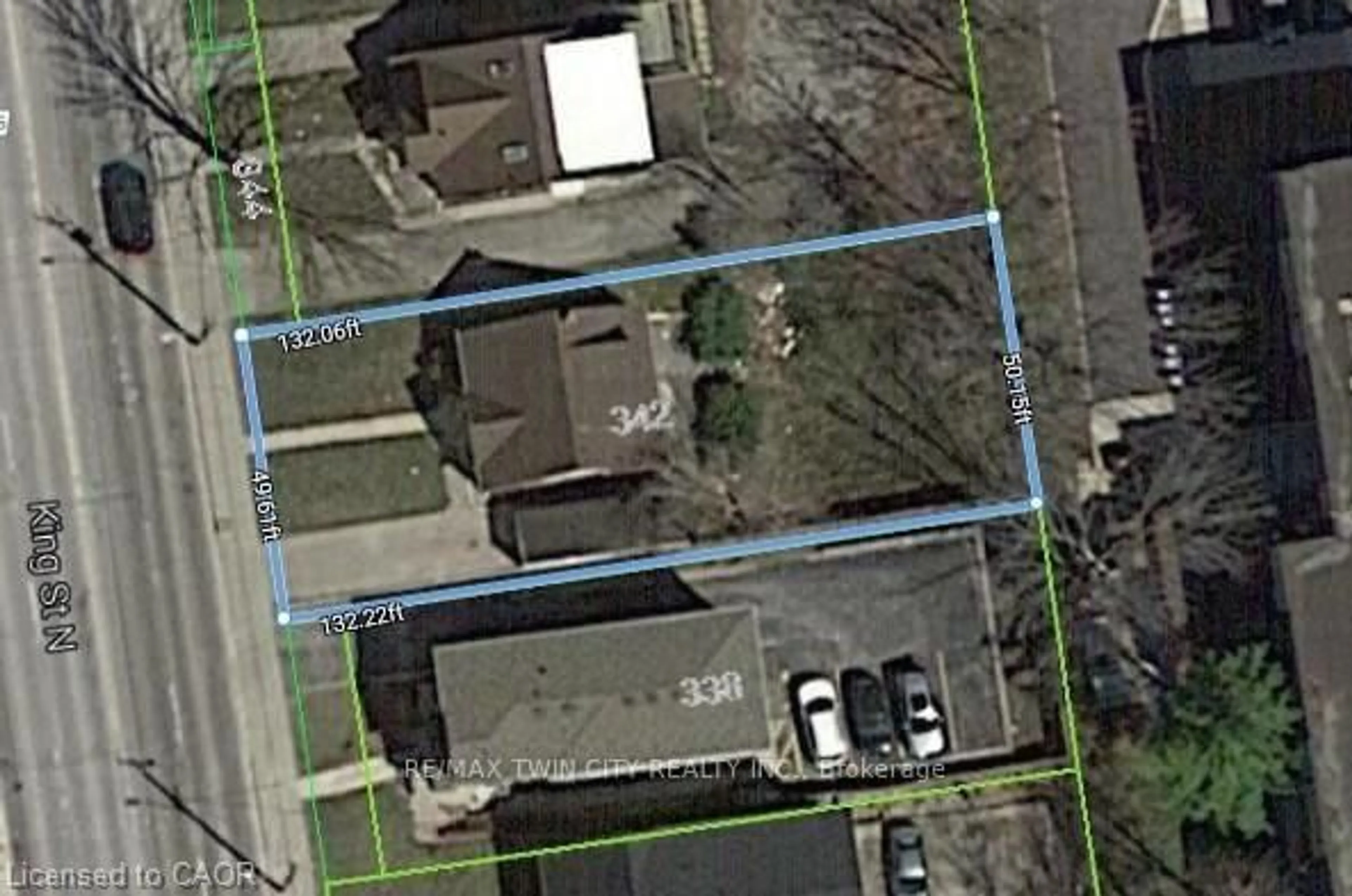 A pic from outside/outdoor area/front of a property/back of a property/a pic from drone, street for 342 King St N St, Waterloo Ontario N2J 2Z2
