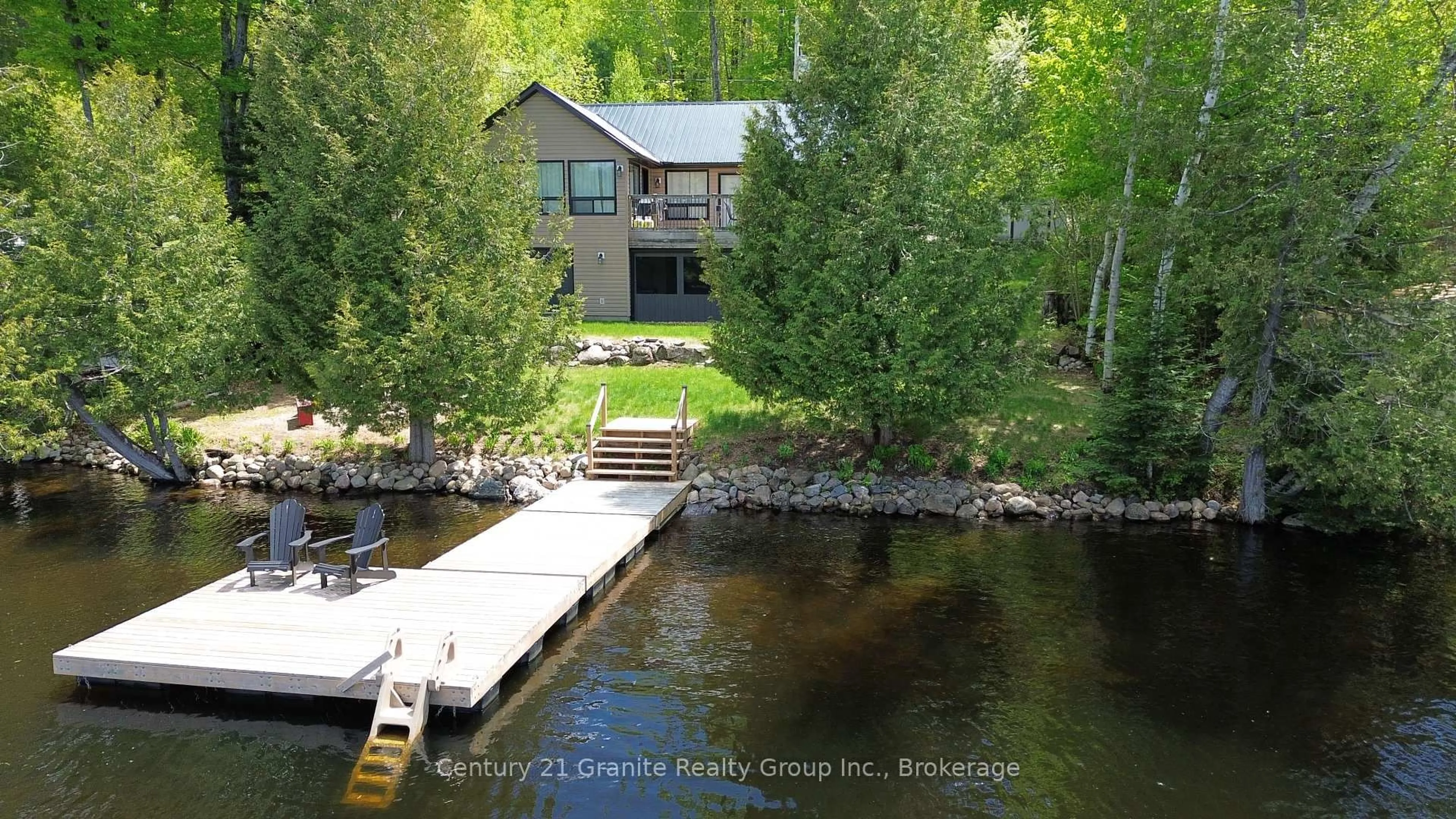A pic from outside/outdoor area/front of a property/back of a property/a pic from drone, water/lake/river/ocean view for 75 Martin Rd, Bancroft Ontario K0L 1C0