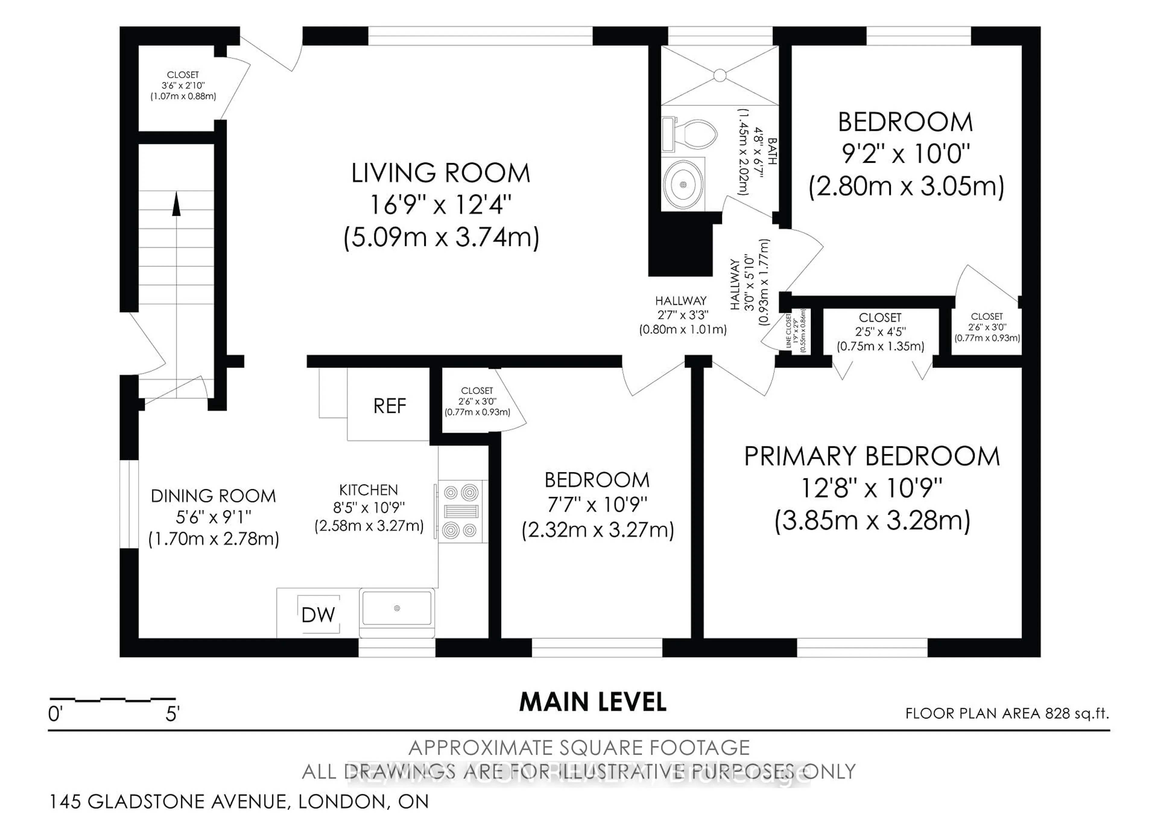Floor plan for 145 Gladstone Ave, London South Ontario N5Z 3R7