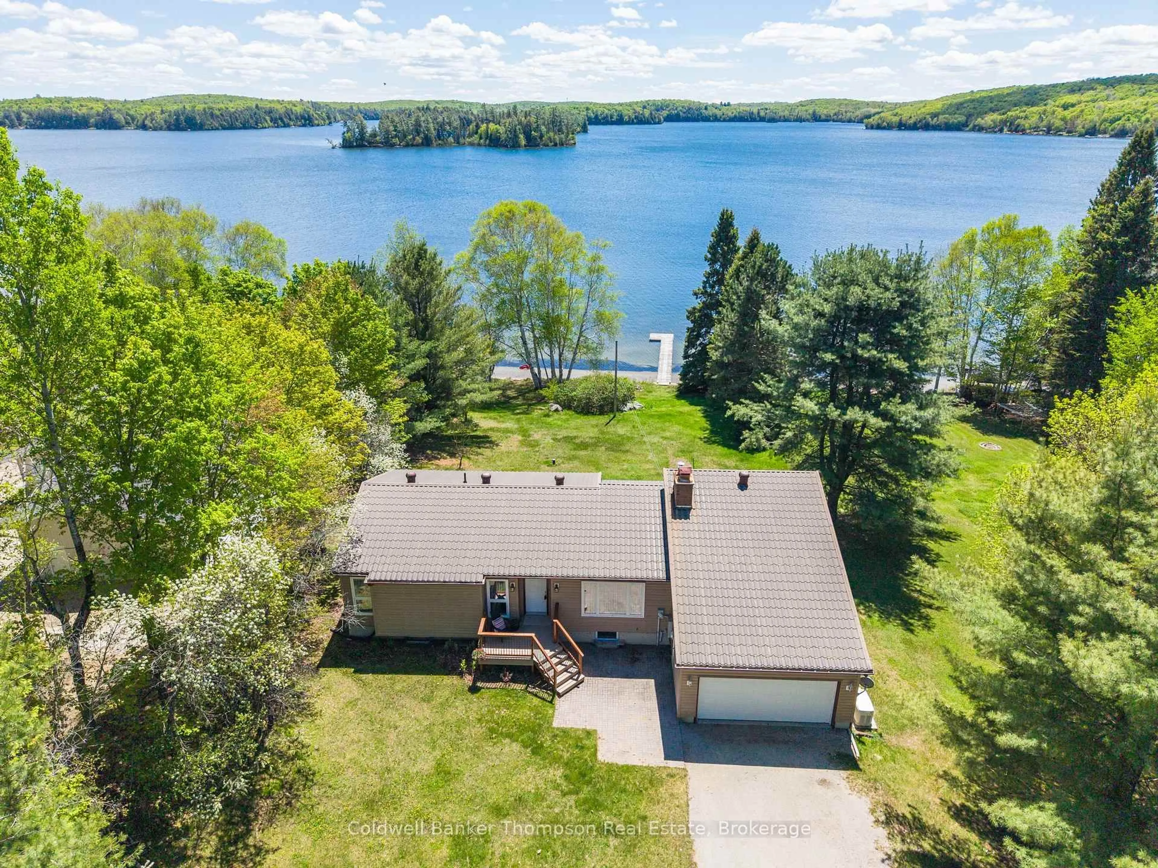 A pic from outside/outdoor area/front of a property/back of a property/a pic from drone, water/lake/river/ocean view for 45 Horizon Rd, Armour Ontario P0A 1C0