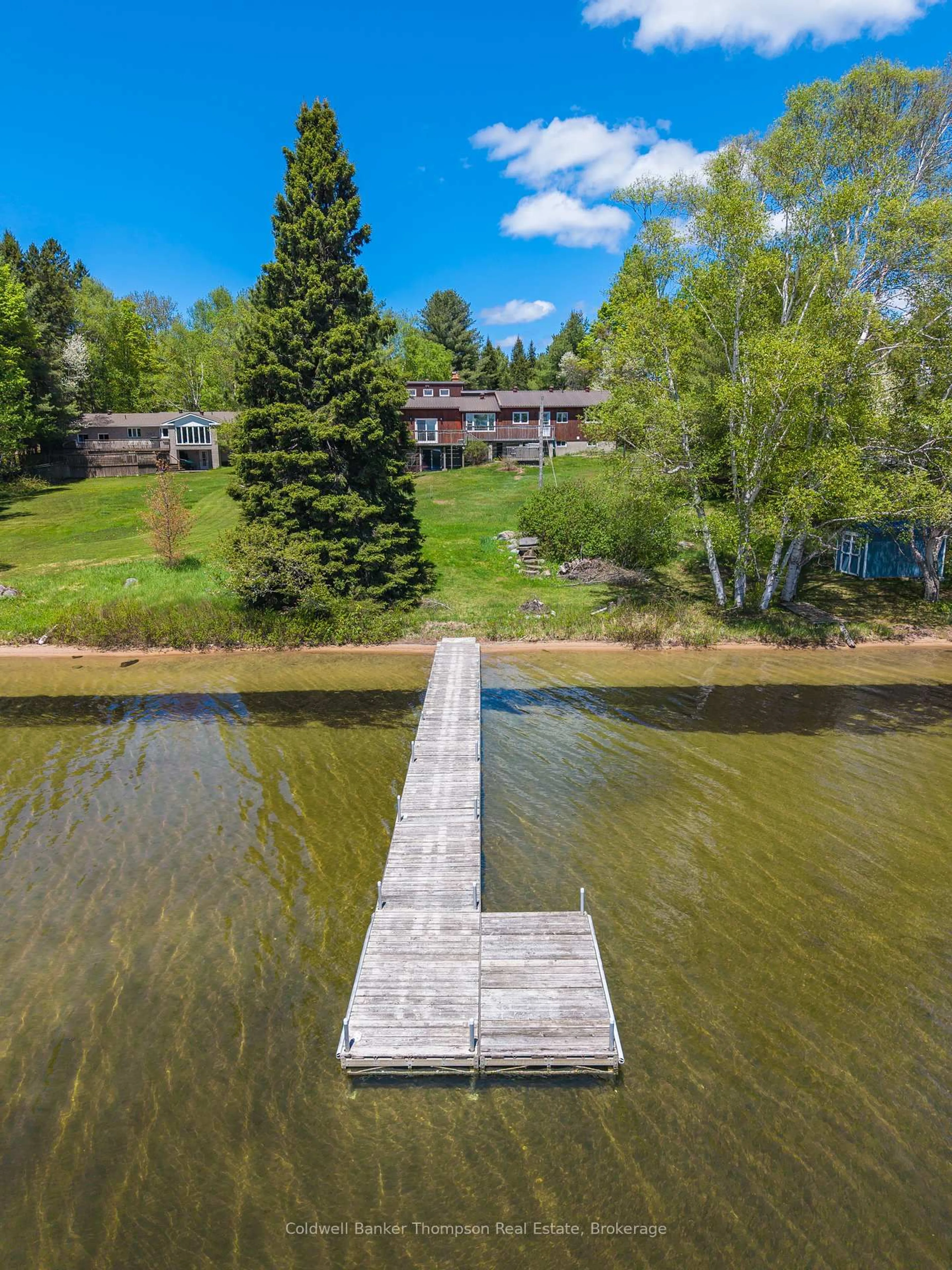A pic from outside/outdoor area/front of a property/back of a property/a pic from drone, water/lake/river/ocean view for 45 Horizon Rd, Armour Ontario P0A 1C0