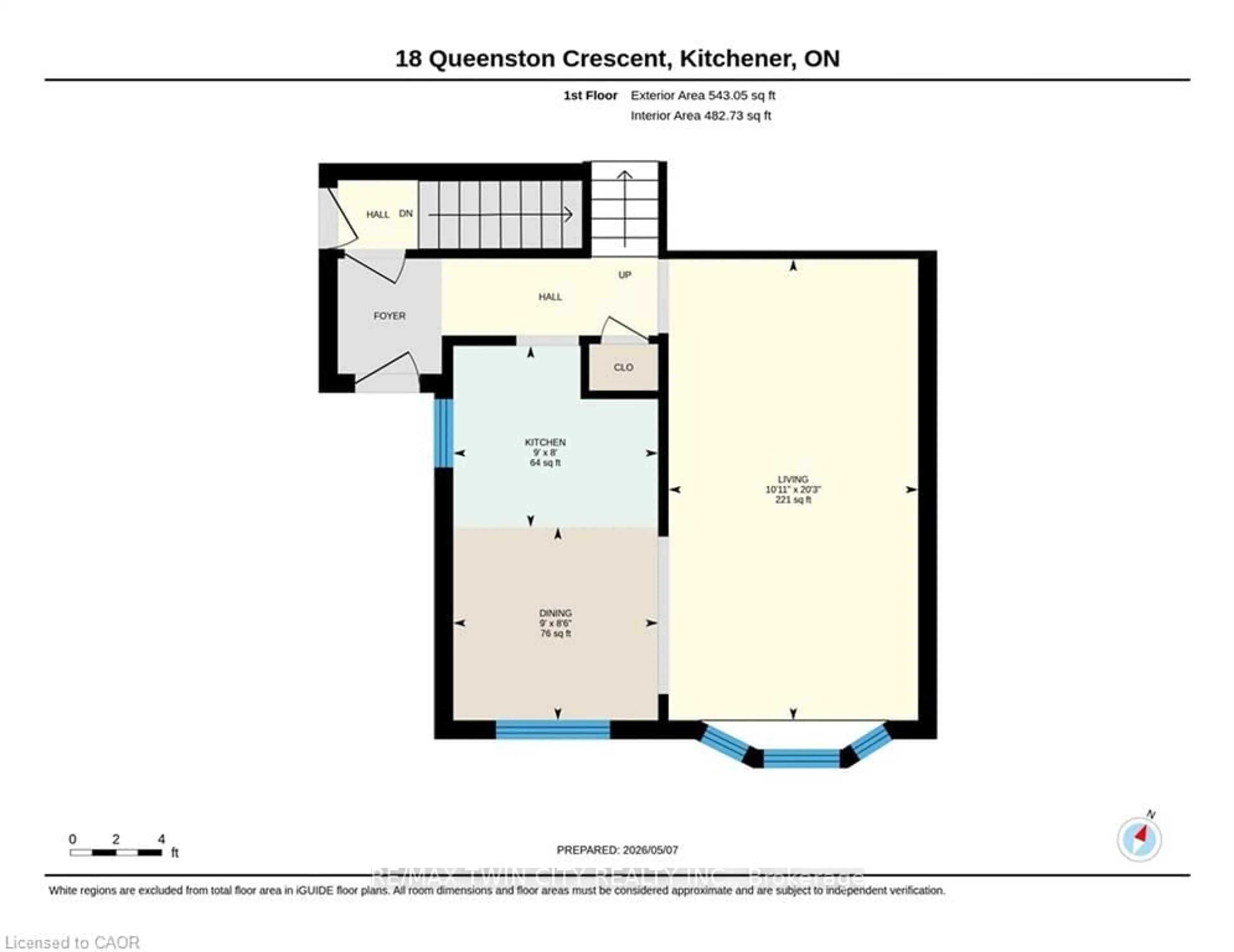 Floor plan for 18 QUEENSTON Cres, Kitchener Ontario N2B 2V5