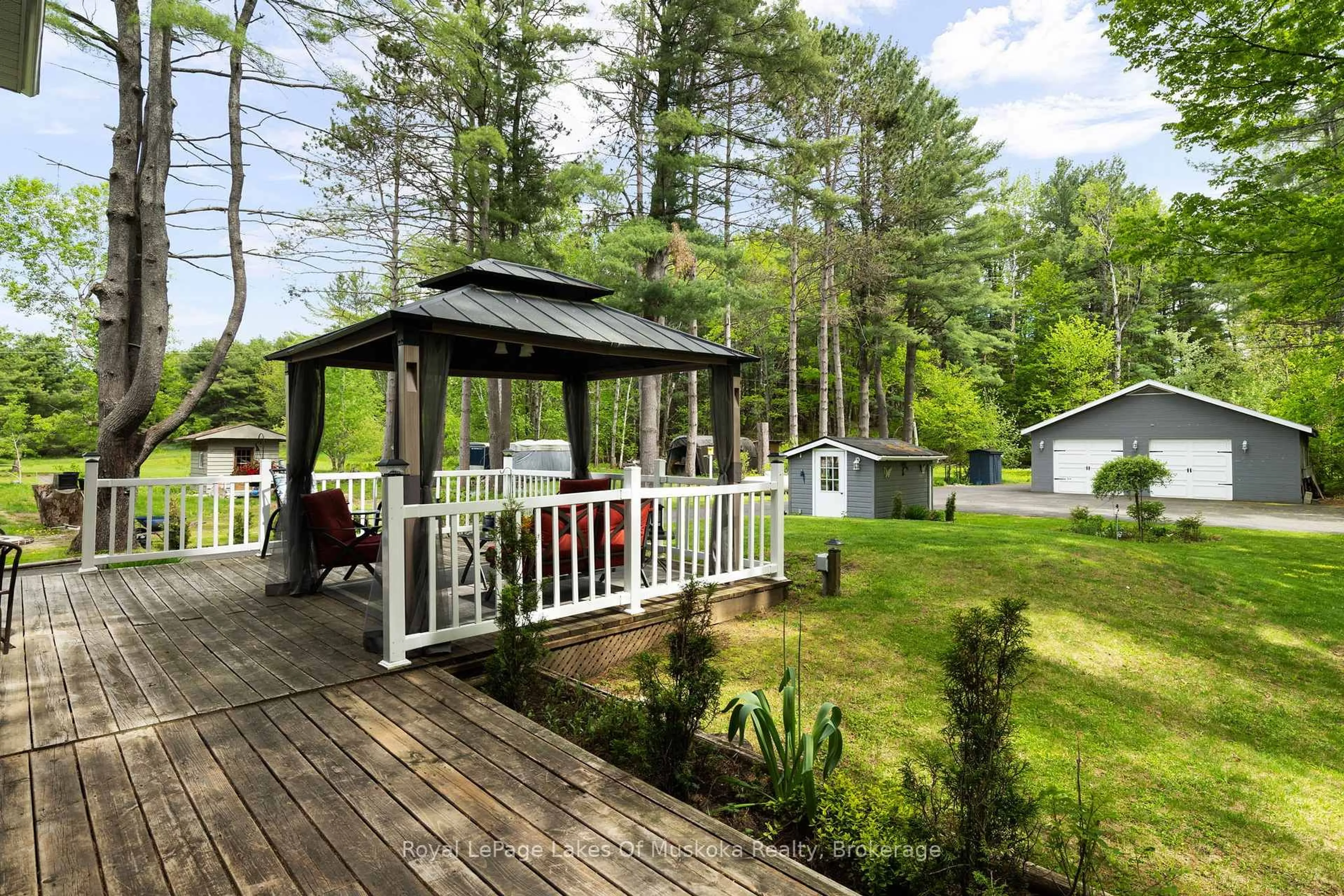 Patio, forest/trees view for 216 Beaumont Rd, Bracebridge Ontario P1L 1X2