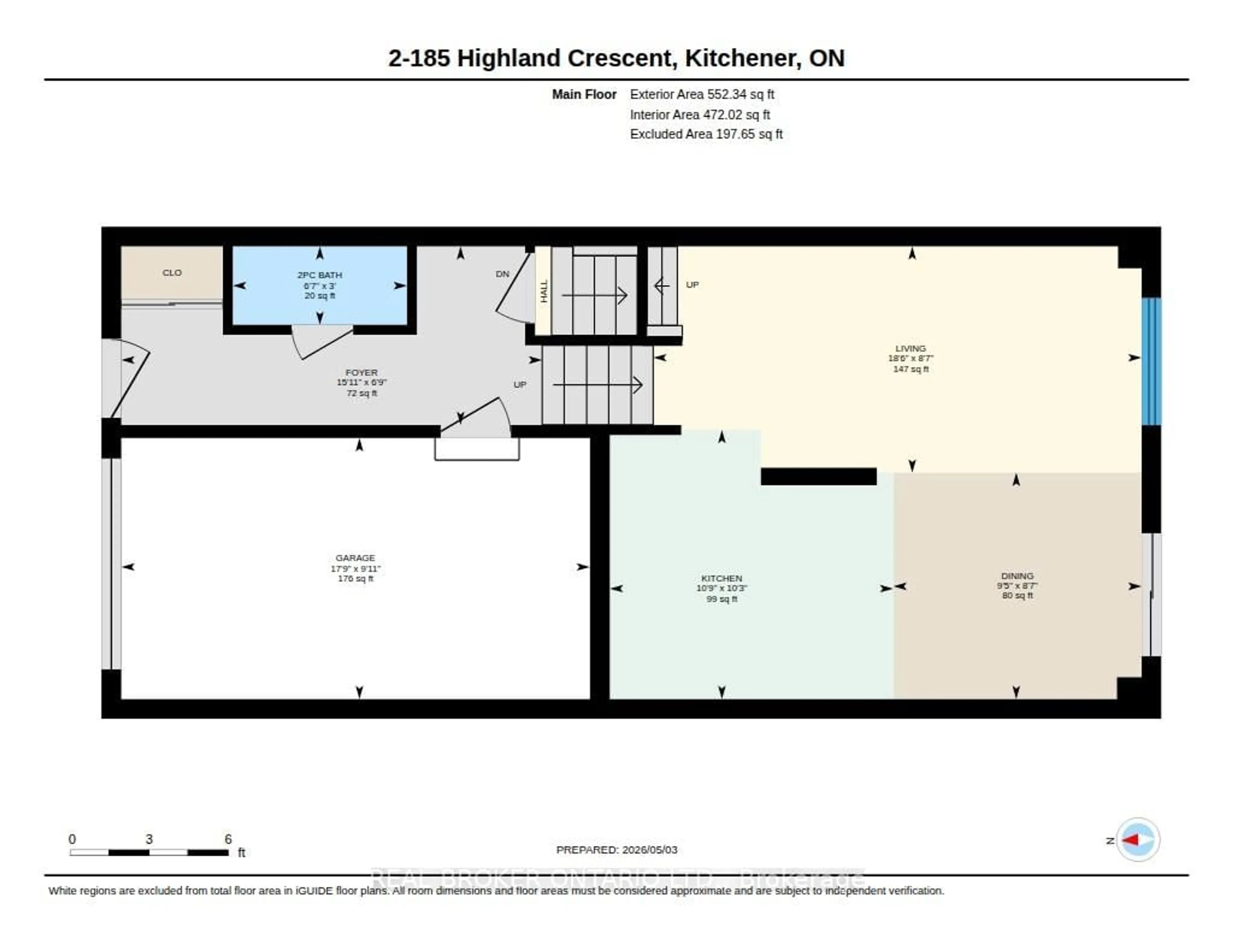 Floor plan for 185 Highland Cres #2, Kitchener Ontario N2M 5P8