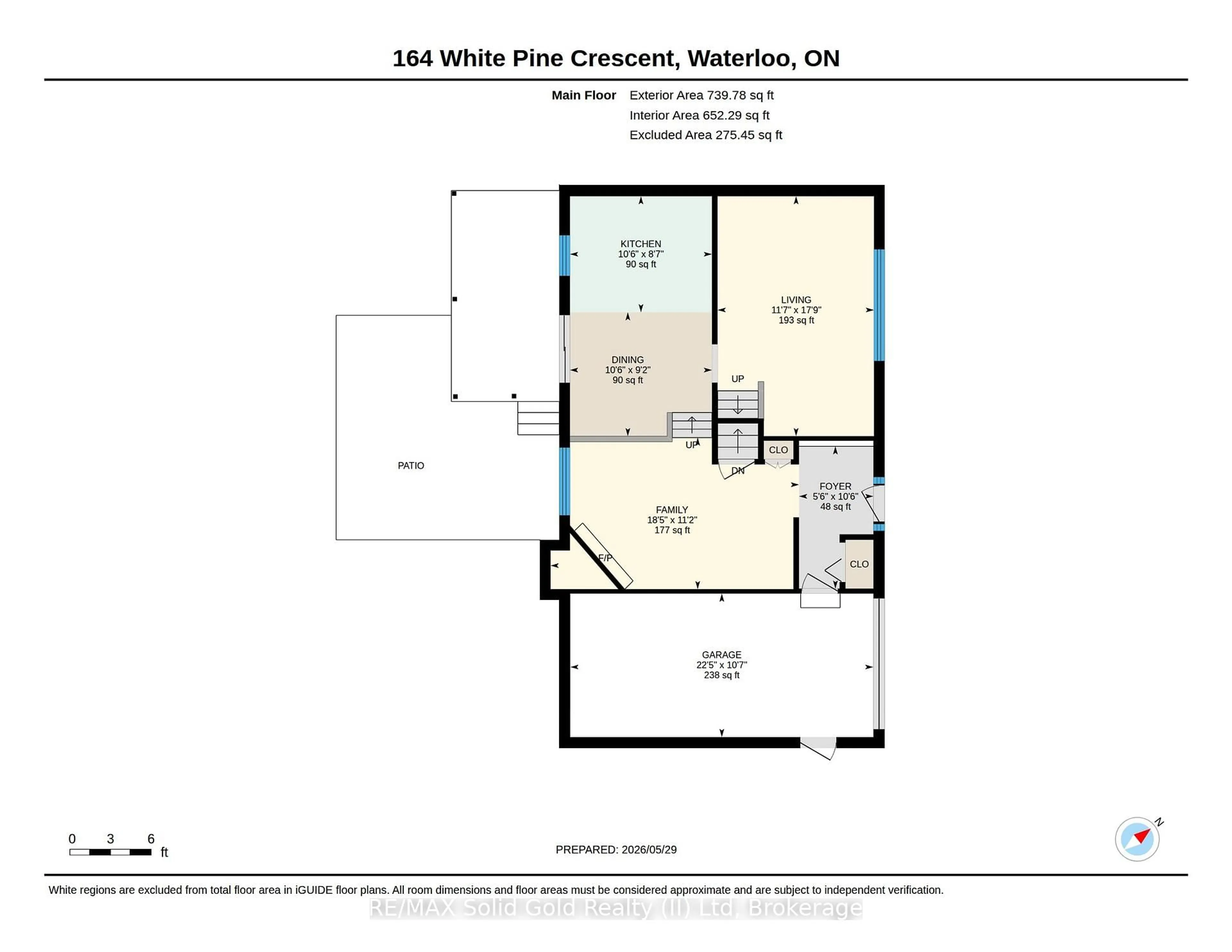 Floor plan for 164 White Pine Cres, Waterloo Ontario N2V 1C1