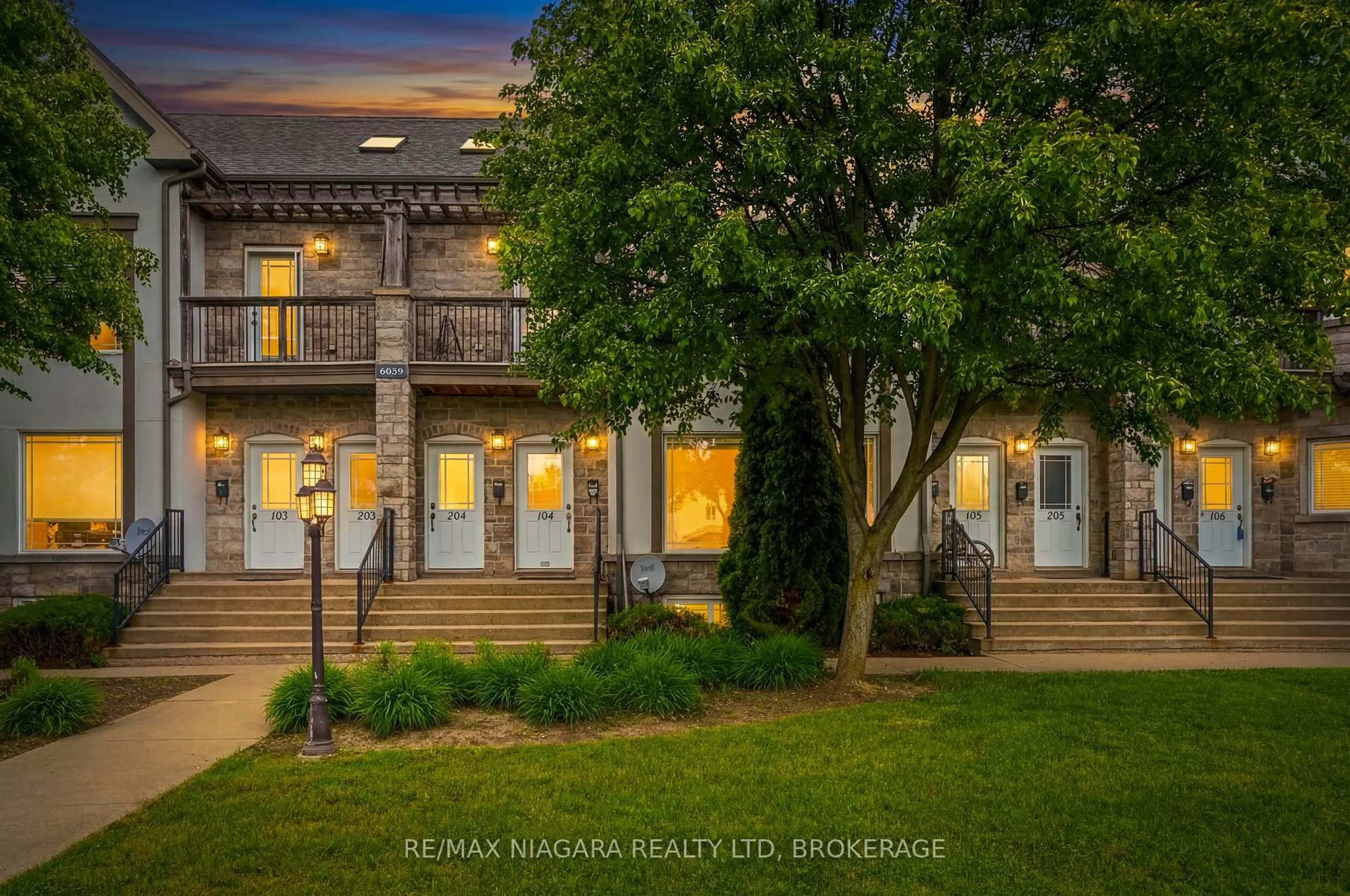 A pic from outside/outdoor area/front of a property/back of a property/a pic from drone, street for 6045 Dunn St #104, Niagara Falls Ontario L2G 2P2