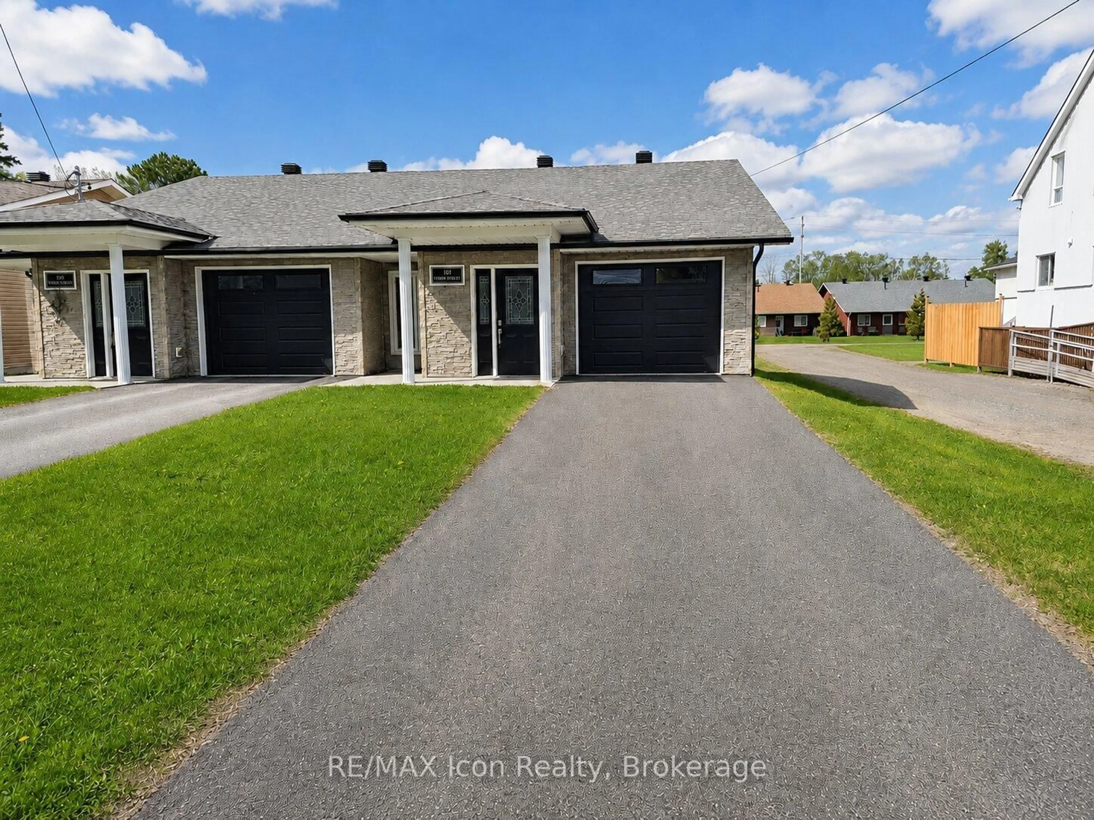A pic from outside/outdoor area/front of a property/back of a property/a pic from drone, street for 107 Third St, West Nipissing Ontario P2B 3E1