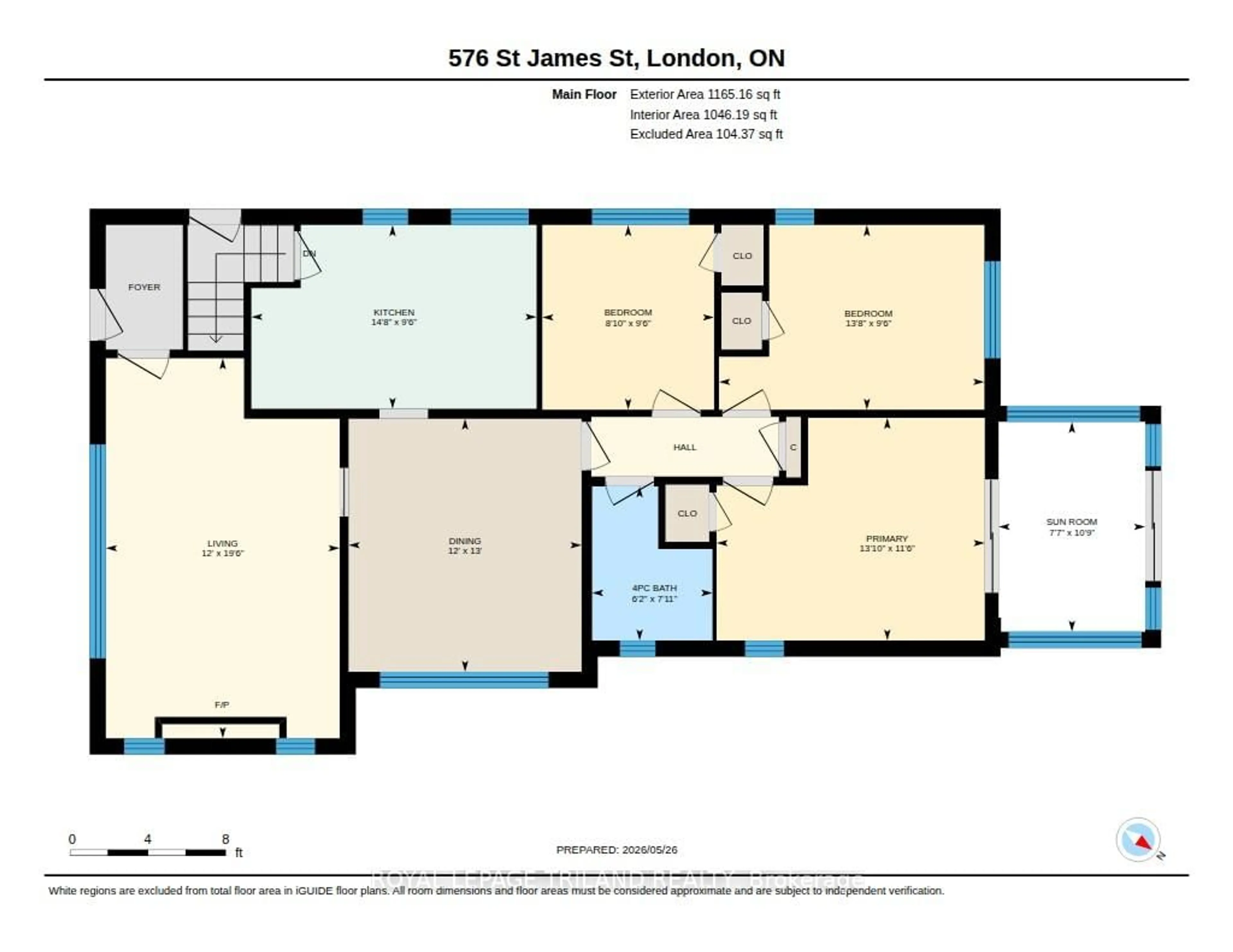 Floor plan for 576 St James St, London East Ontario N5Y 3P6