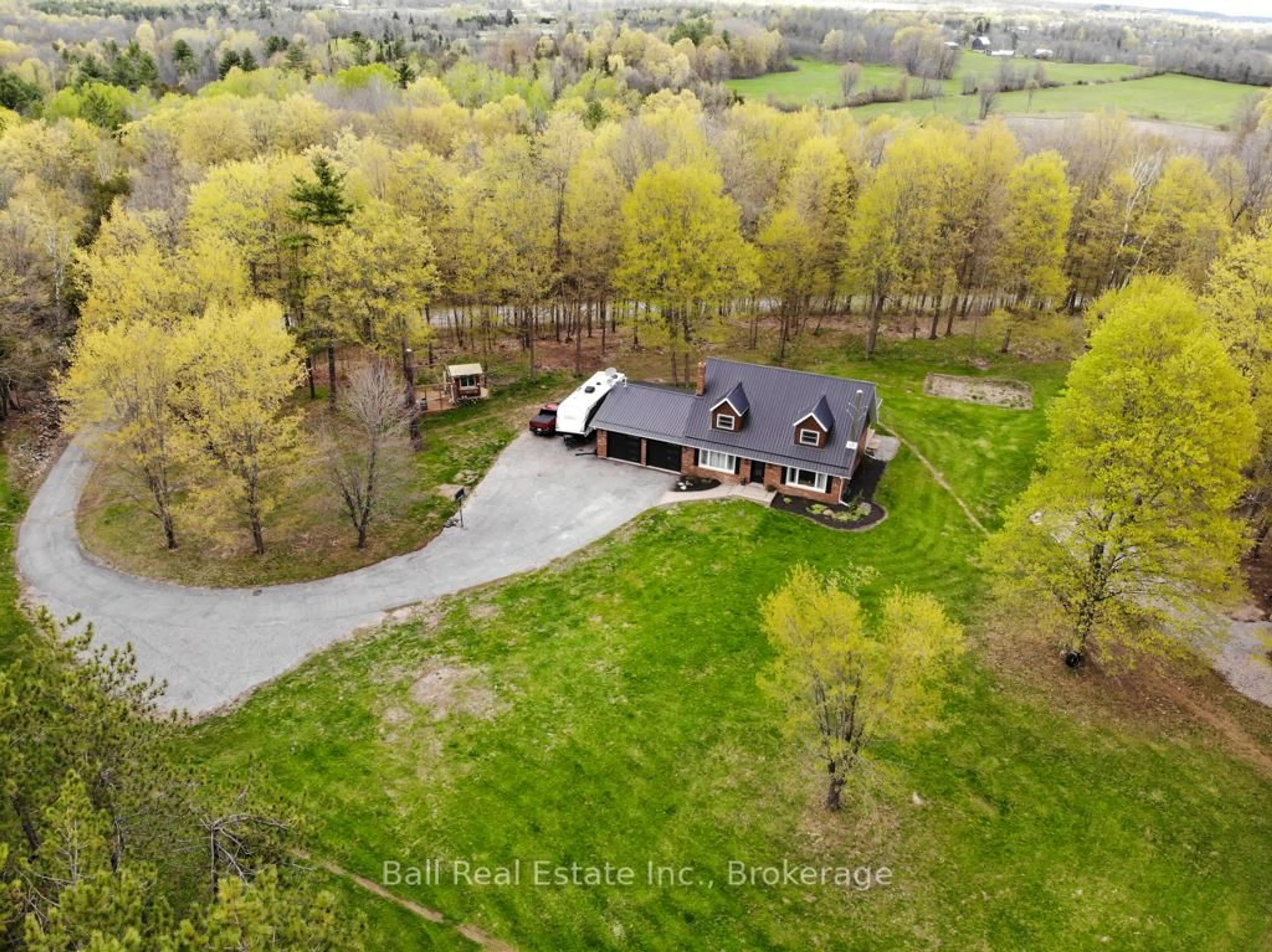 A pic from outside/outdoor area/front of a property/back of a property/a pic from drone, unknown for 493 Old Marmora Rd, Madoc Ontario K0K 2K0