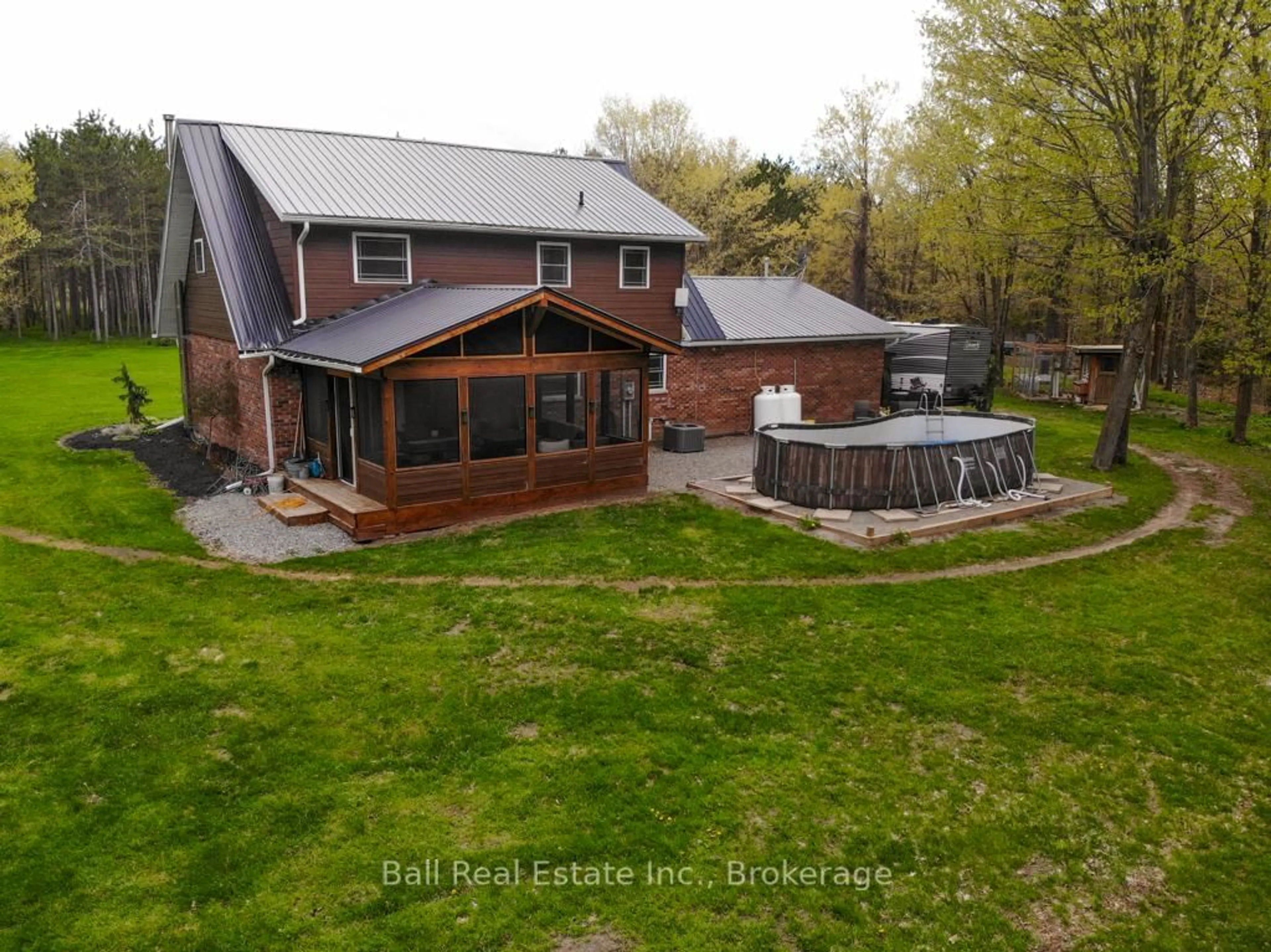 A pic from outside/outdoor area/front of a property/back of a property/a pic from drone, water/lake/river/ocean view for 493 Old Marmora Rd, Madoc Ontario K0K 2K0