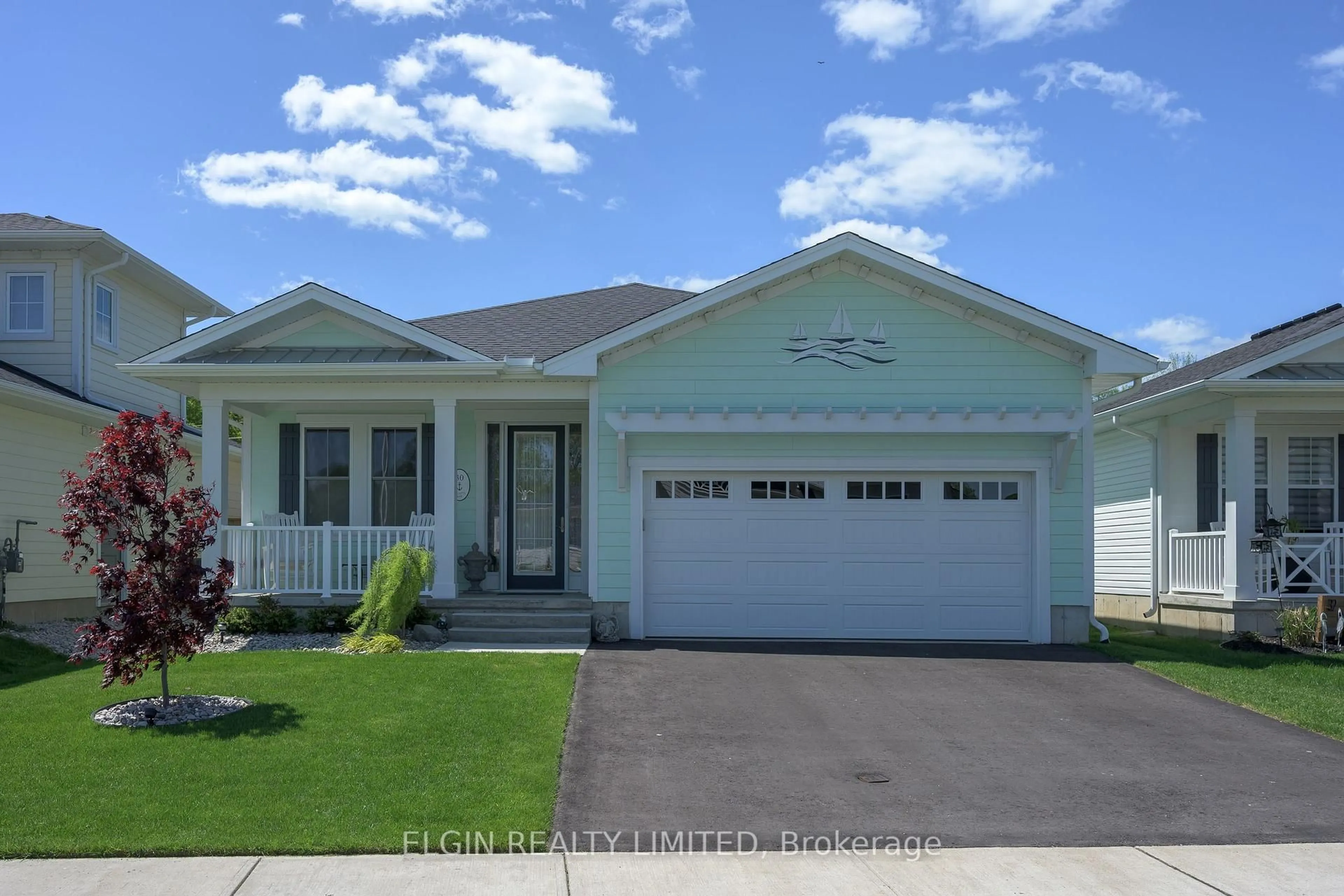 Home with vinyl exterior material, street for 30 Regatta Way, Central Elgin Ontario N5L 0B6