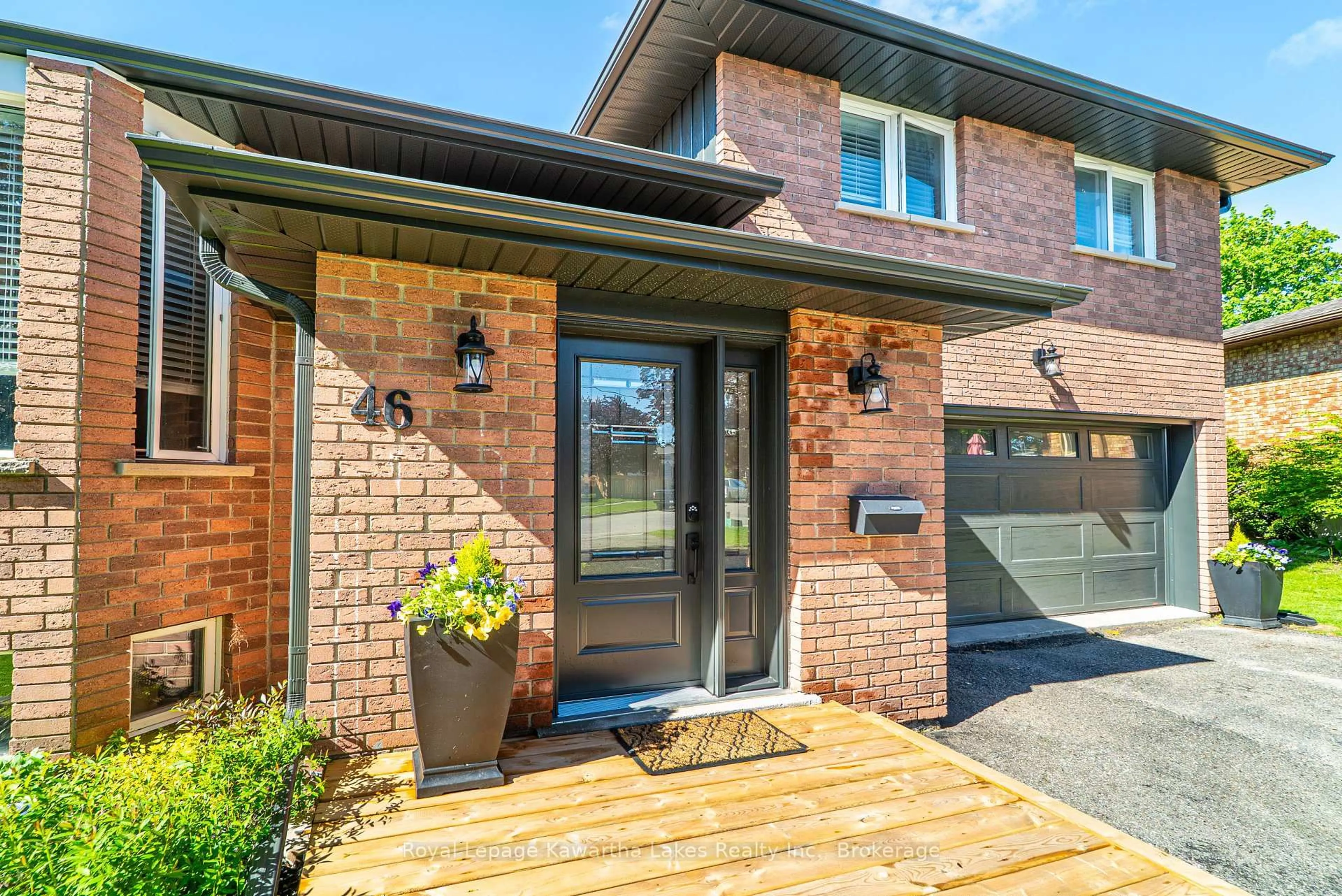 Home with brick exterior material, street for 46 Madill Cres, Kawartha Lakes Ontario K9V 5X2
