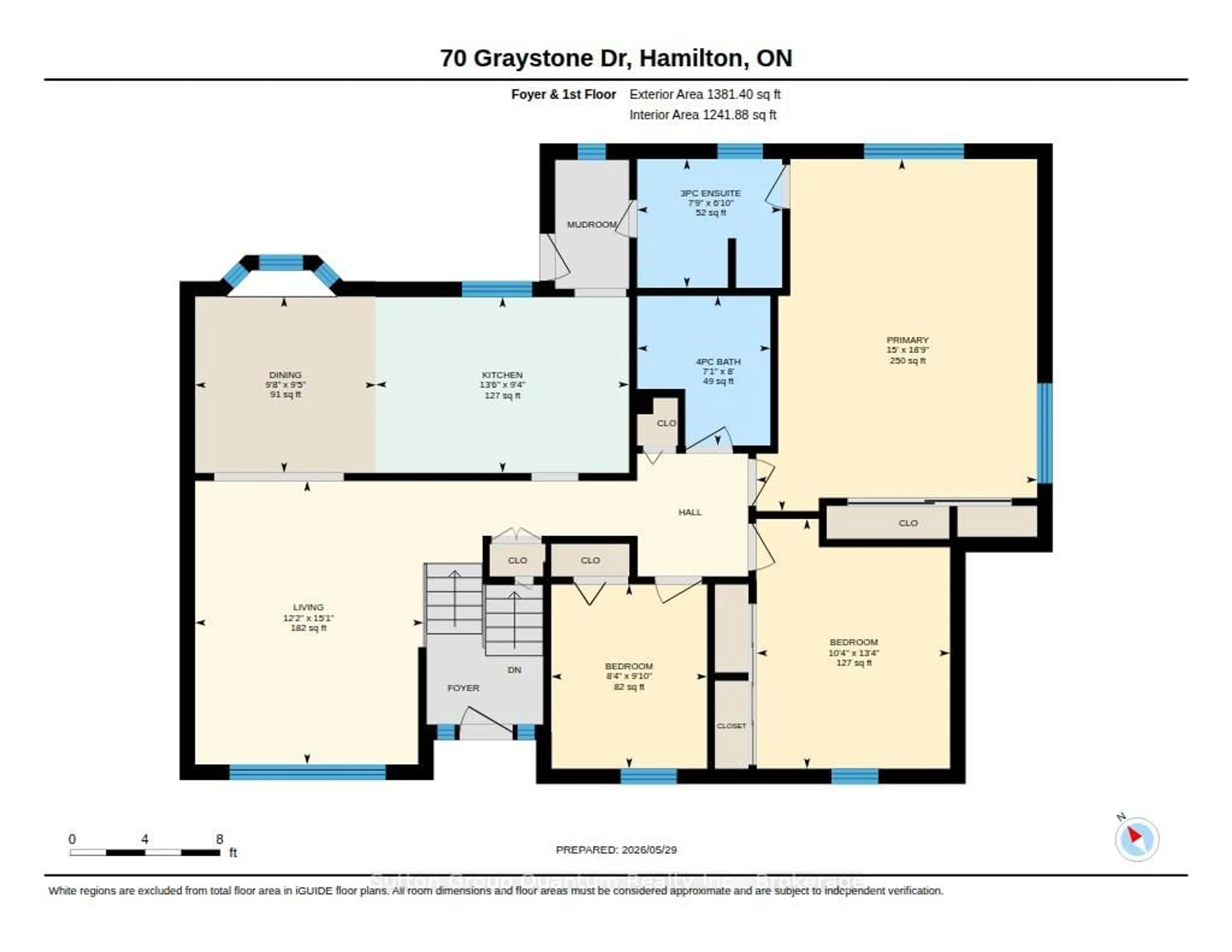 Floor plan for 70 Graystone Dr, Hamilton Ontario L9C 4R8