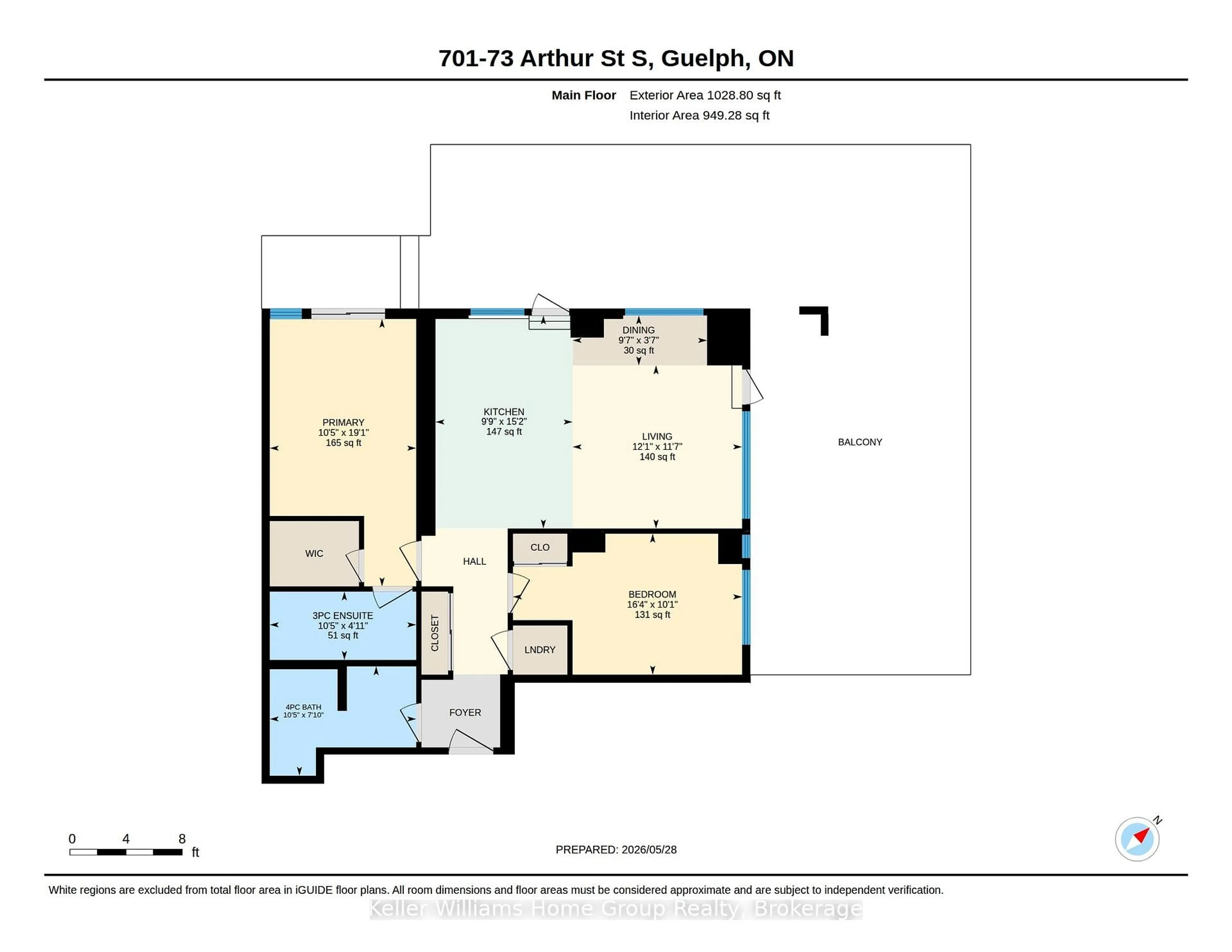Floor plan for 73 Arthur St #701, Guelph Ontario N1E 0S6