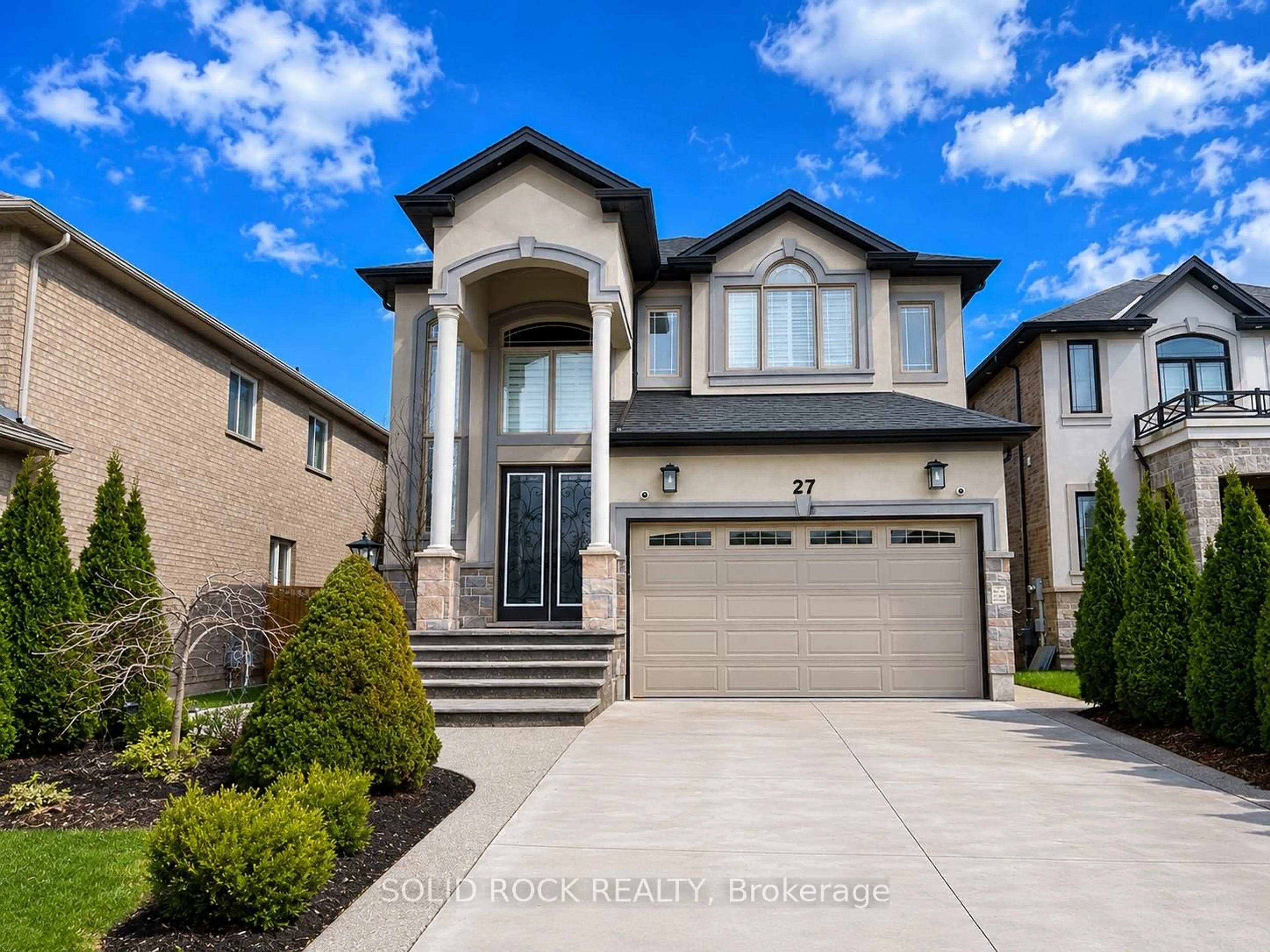 Home with brick exterior material, street for 27 Riesling Crt, Hamilton Ontario L8G 0B4