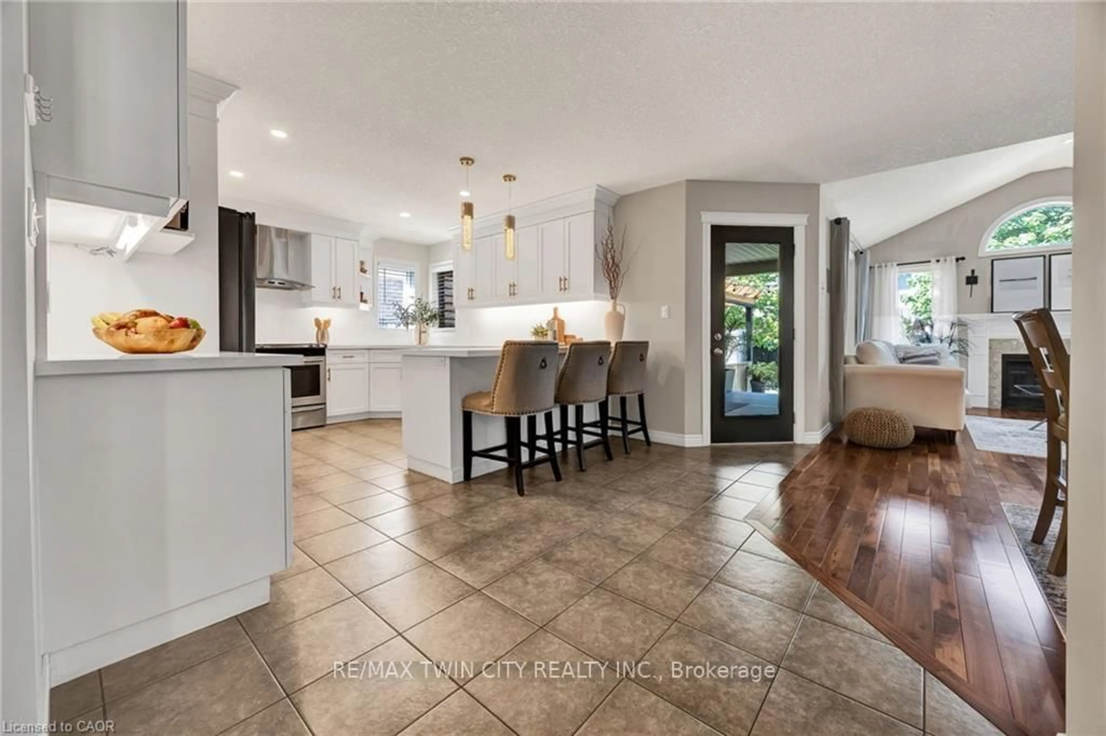 Open concept kitchen, ceramic/tile floor for 202 Brookmead St, Woolwich Ontario N3B 3N8